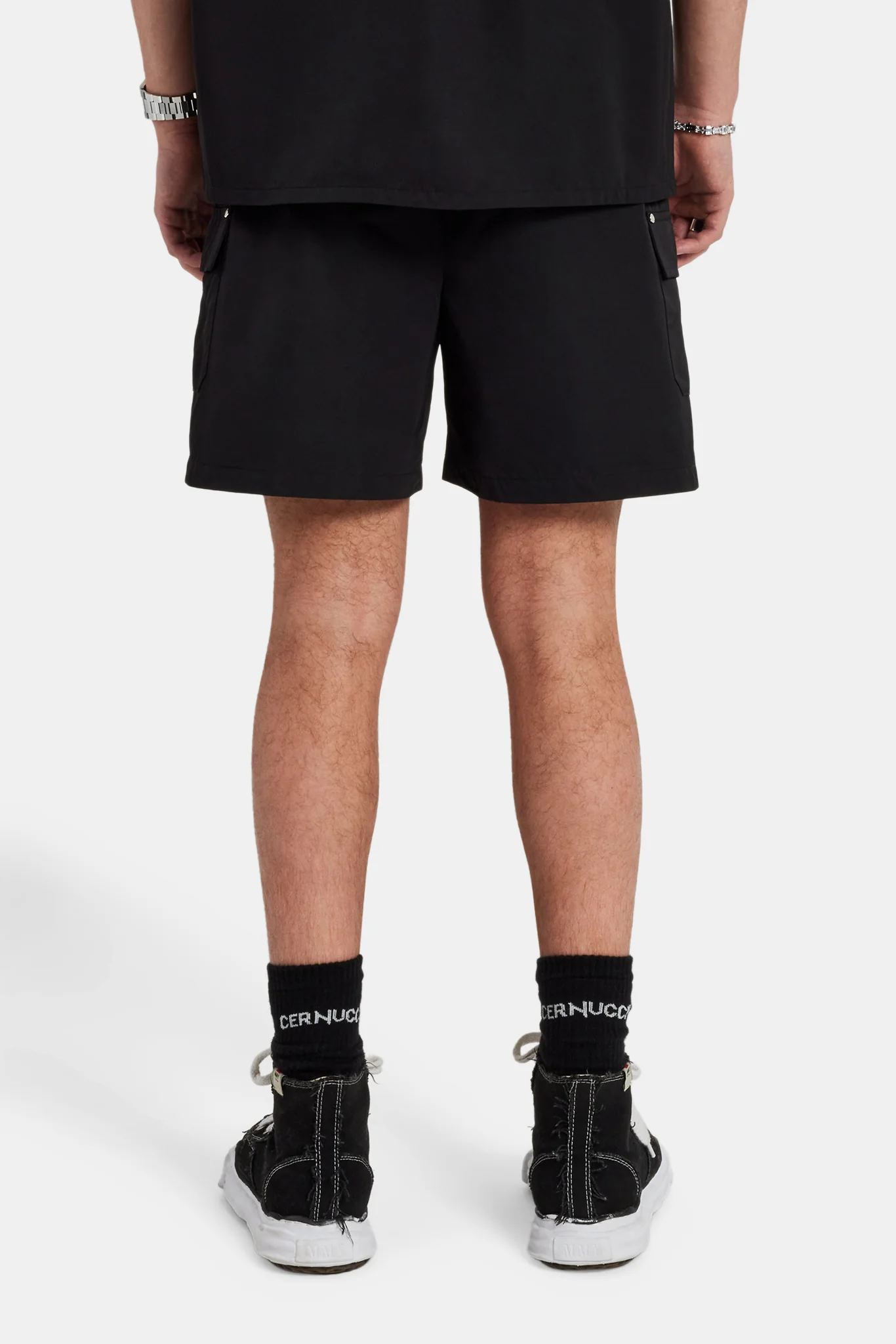 Carpenter Nylon Embroidered Shirt & Short Set - Black - Image 7