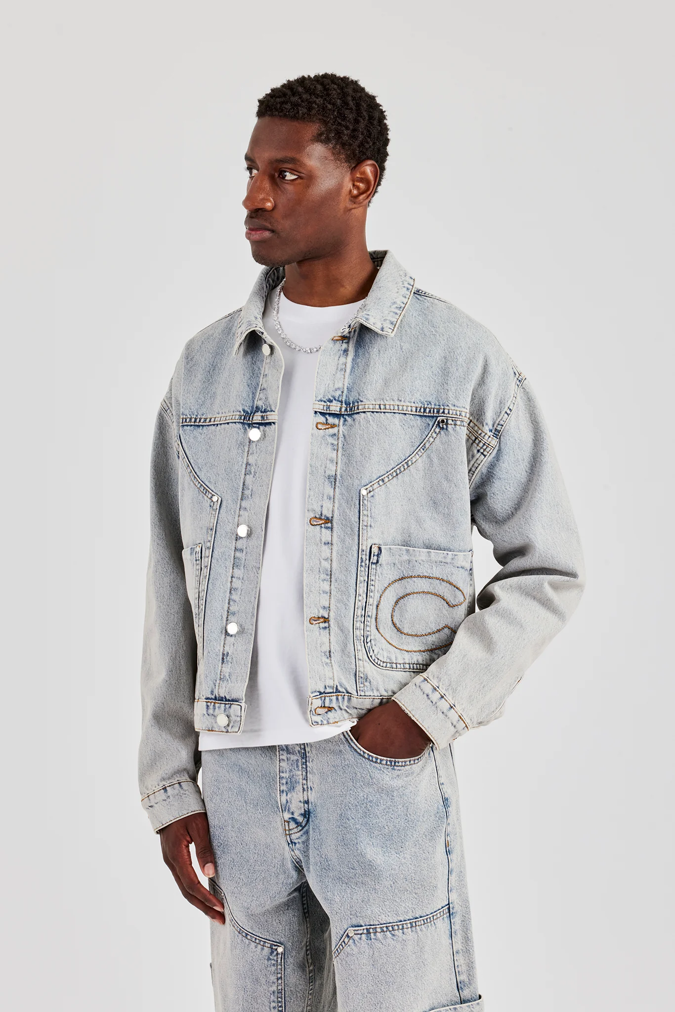 Carpenter Panel Denim Jacket - Antique Wash - Image 3