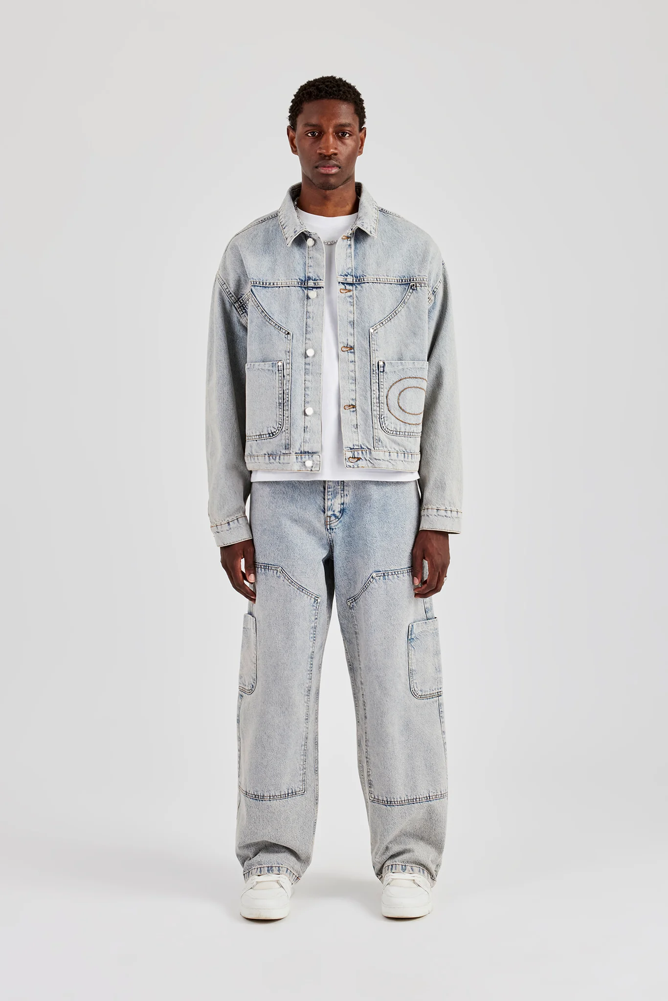 Carpenter Panel Denim Jacket & Baggy Detail Jean - Antique Wash