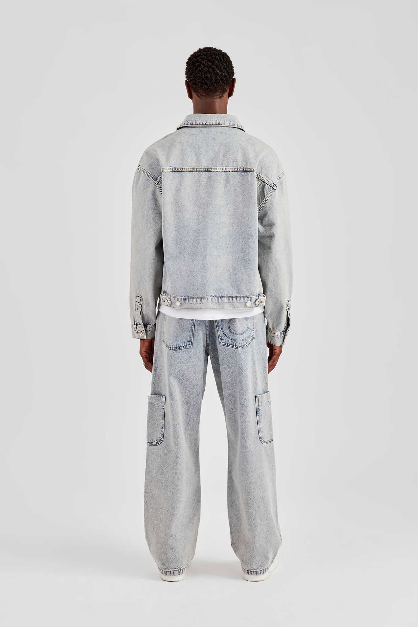 Carpenter Panel Denim Jacket & Baggy Detail Jean - Antique Wash - Image 3
