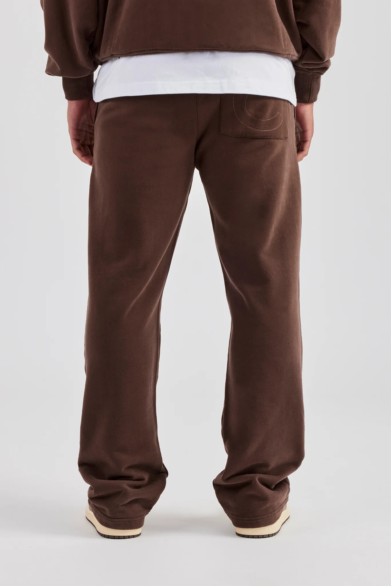 Carpenter Raw Edge Straight Leg Jogger - Chocolate - Image 3