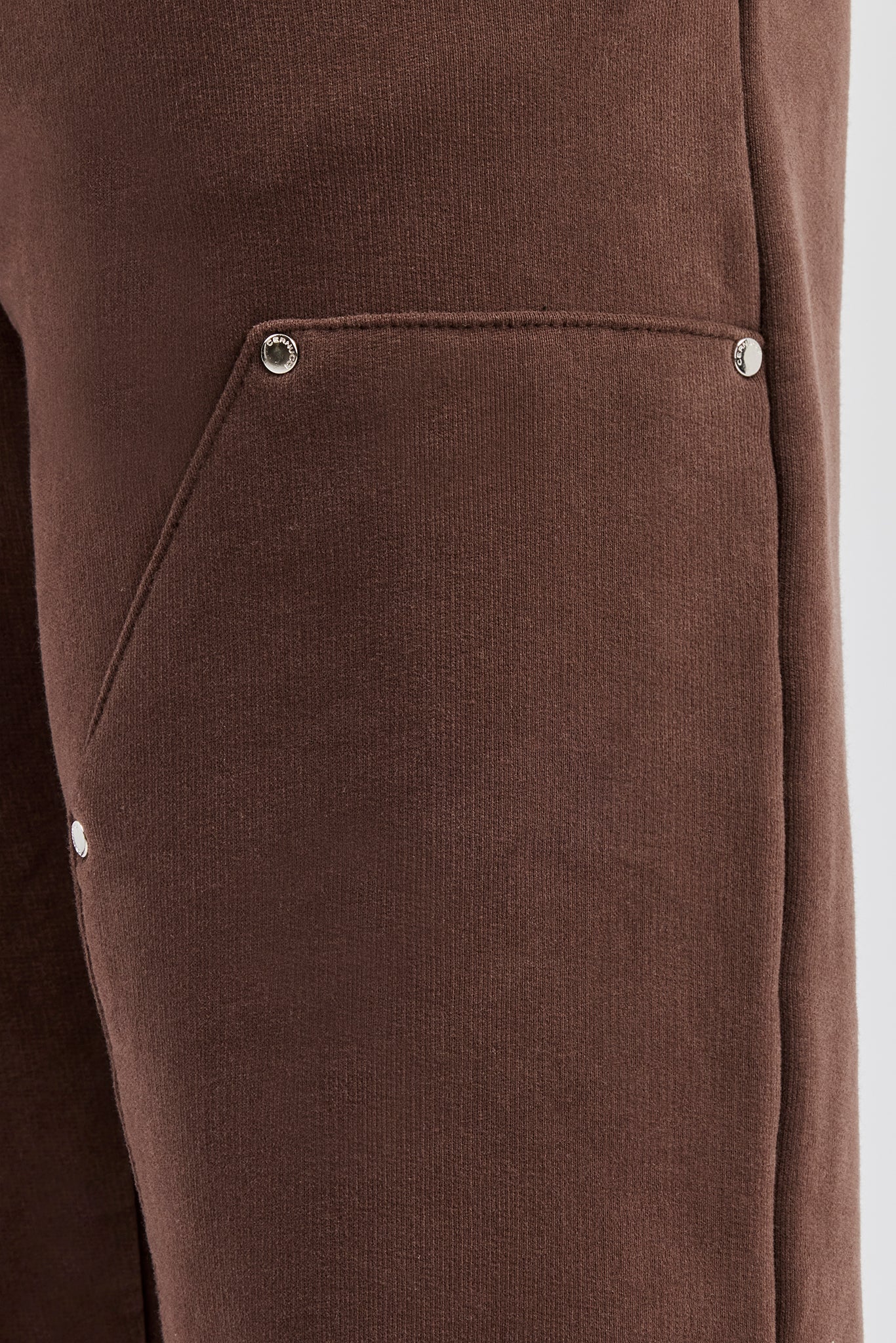 Carpenter Raw Edge Straight Leg Jogger - Chocolate - Image 4