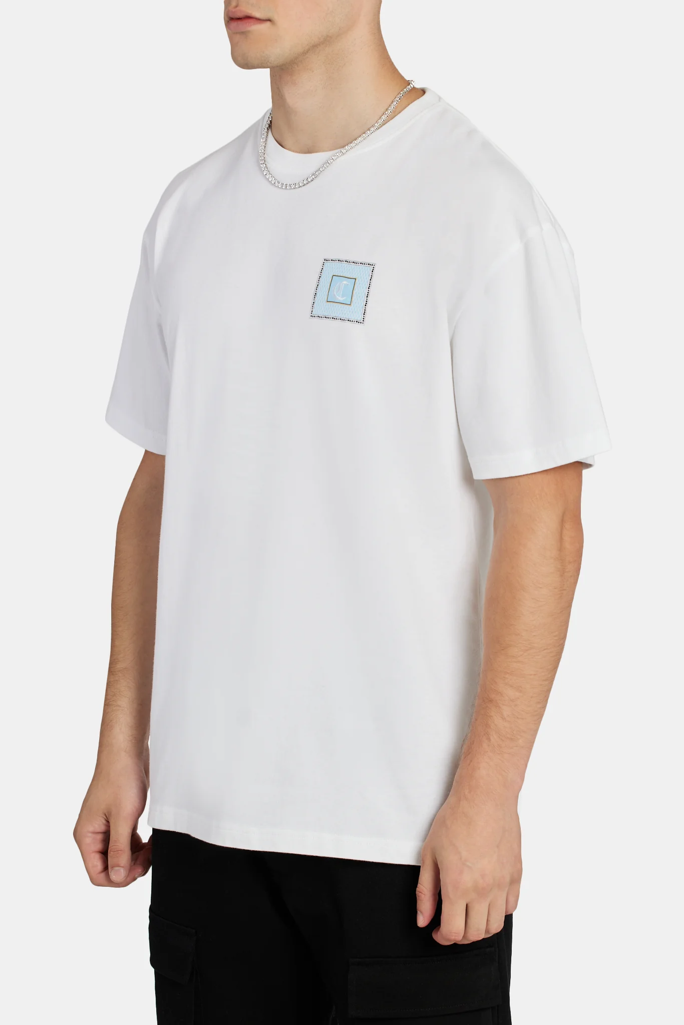 Casino Square Print T-Shirt - White - Image 2