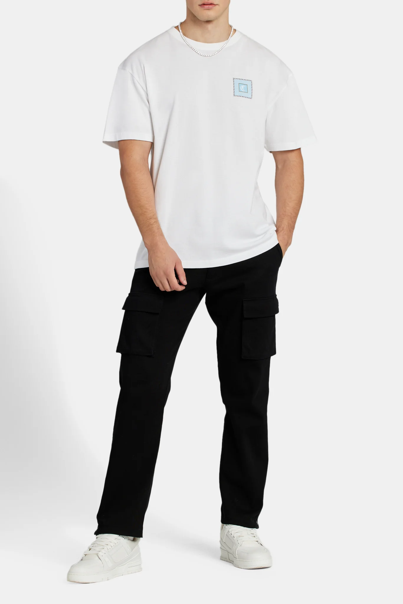 Casino Square Print T-Shirt - White - Image 3