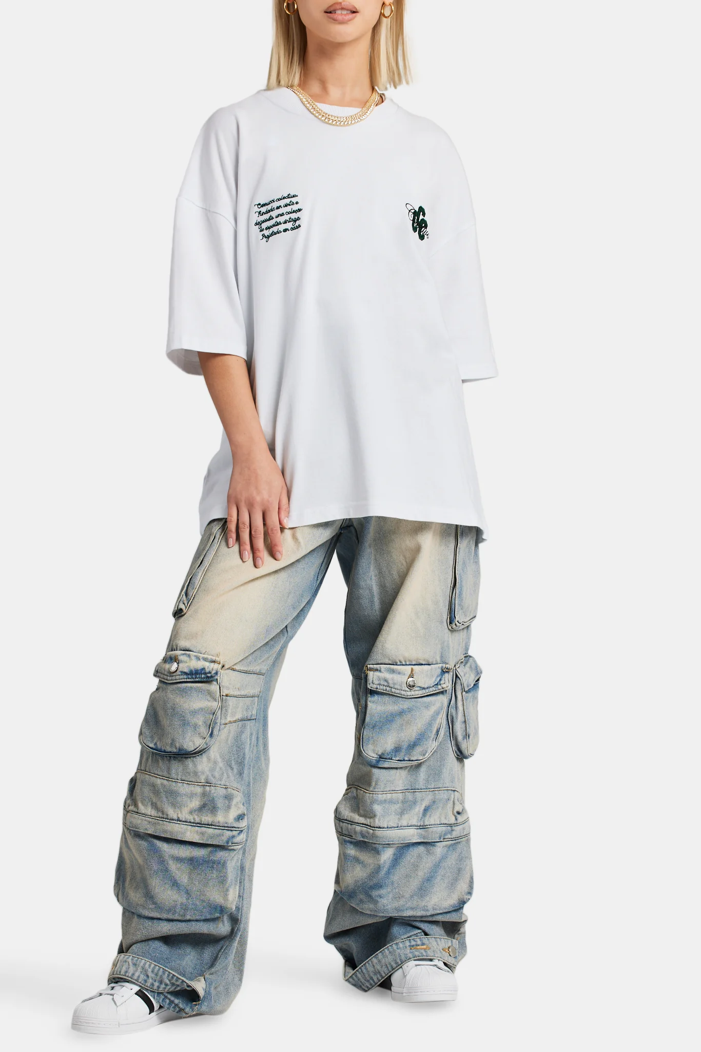 CCC Applique Varsity T-shirt - White - Image 3