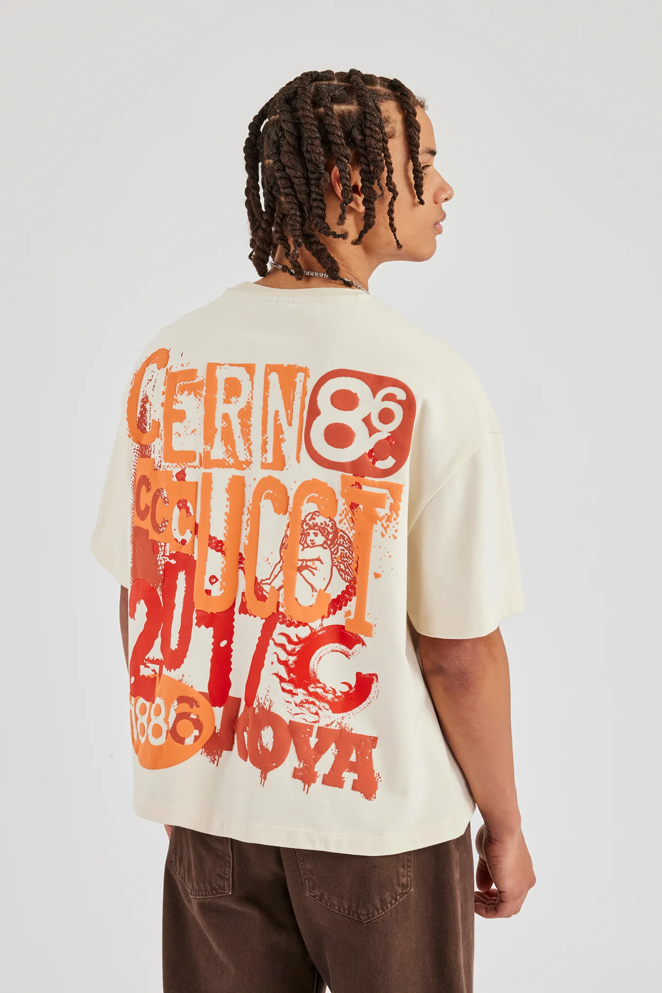 CCC Back Print Boxy T-Shirt - Off White - Image 4