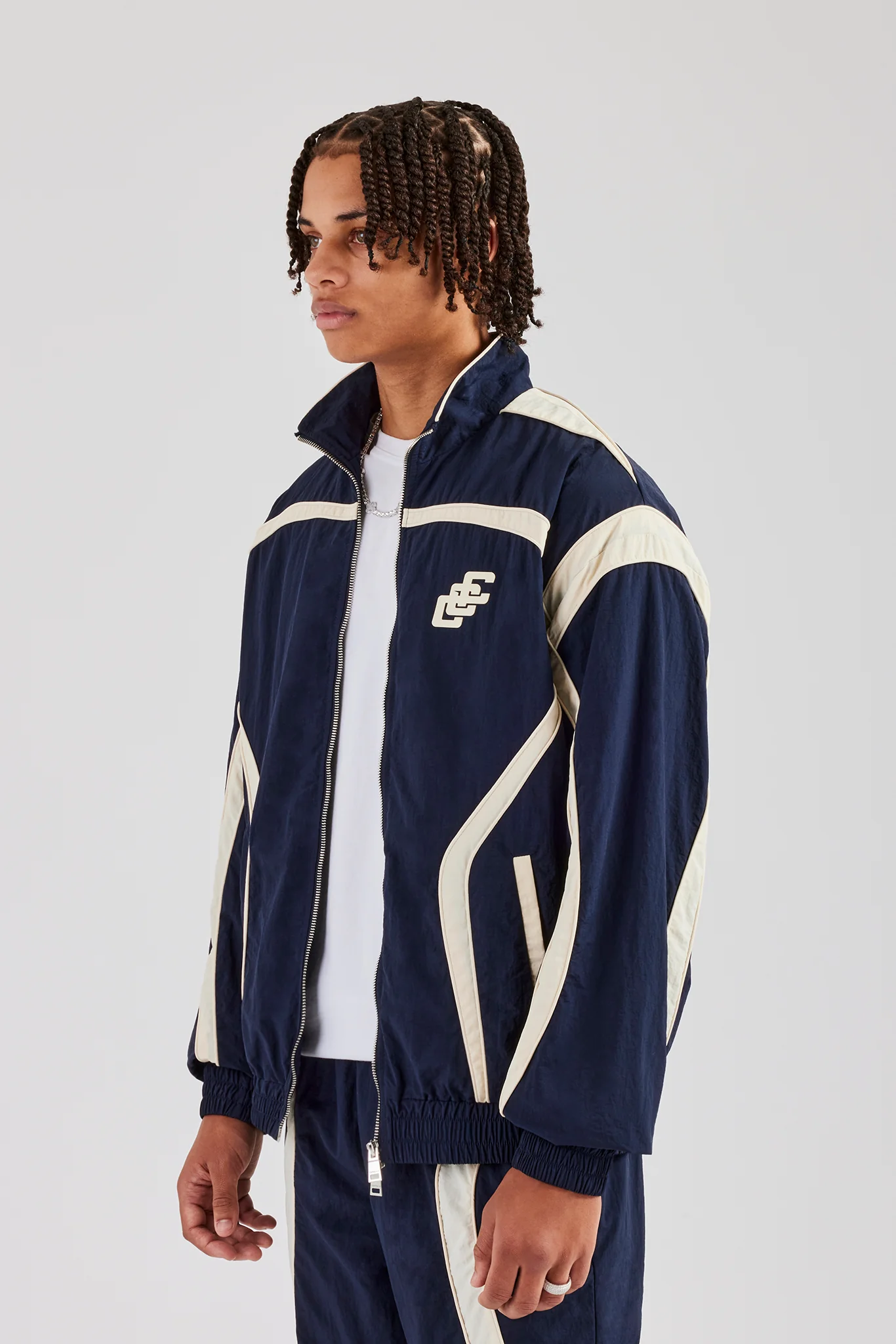 CCC Nylon Zip Through Jacket - Navy Blue - Image 2