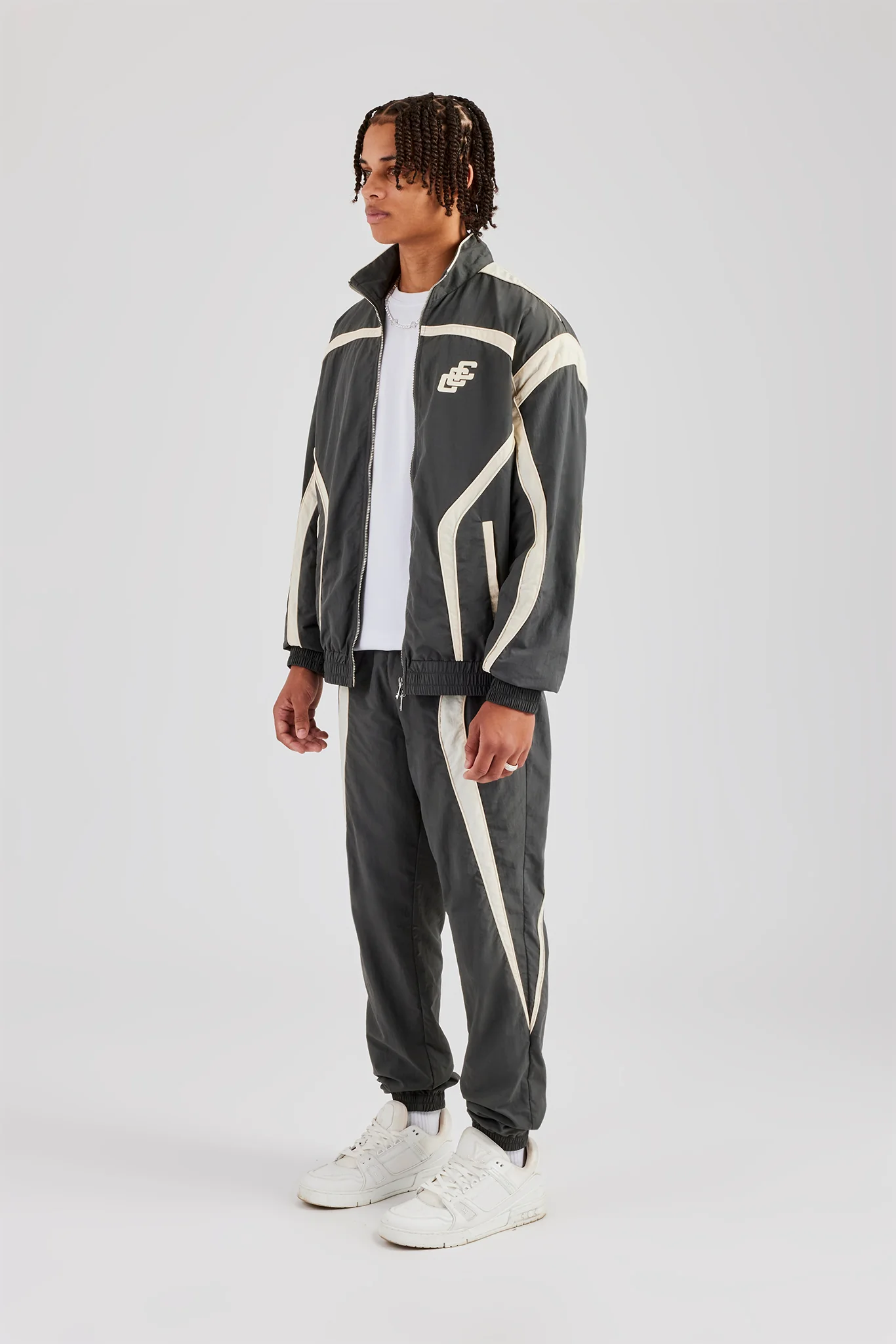 CCC Nylon Zip Through Tracksuit - Charcoal - Image 3