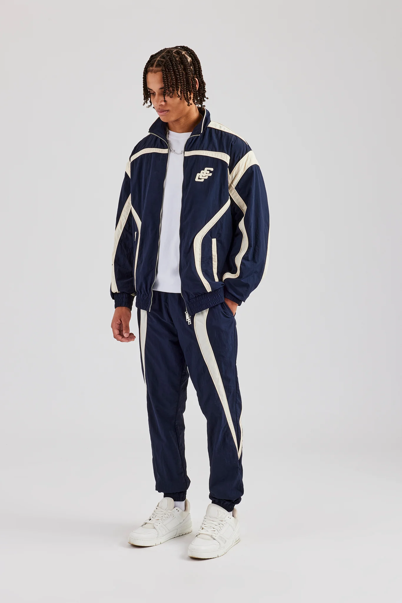 CCC Nylon Zip Through Tracksuit - Navy Blue - Image 10