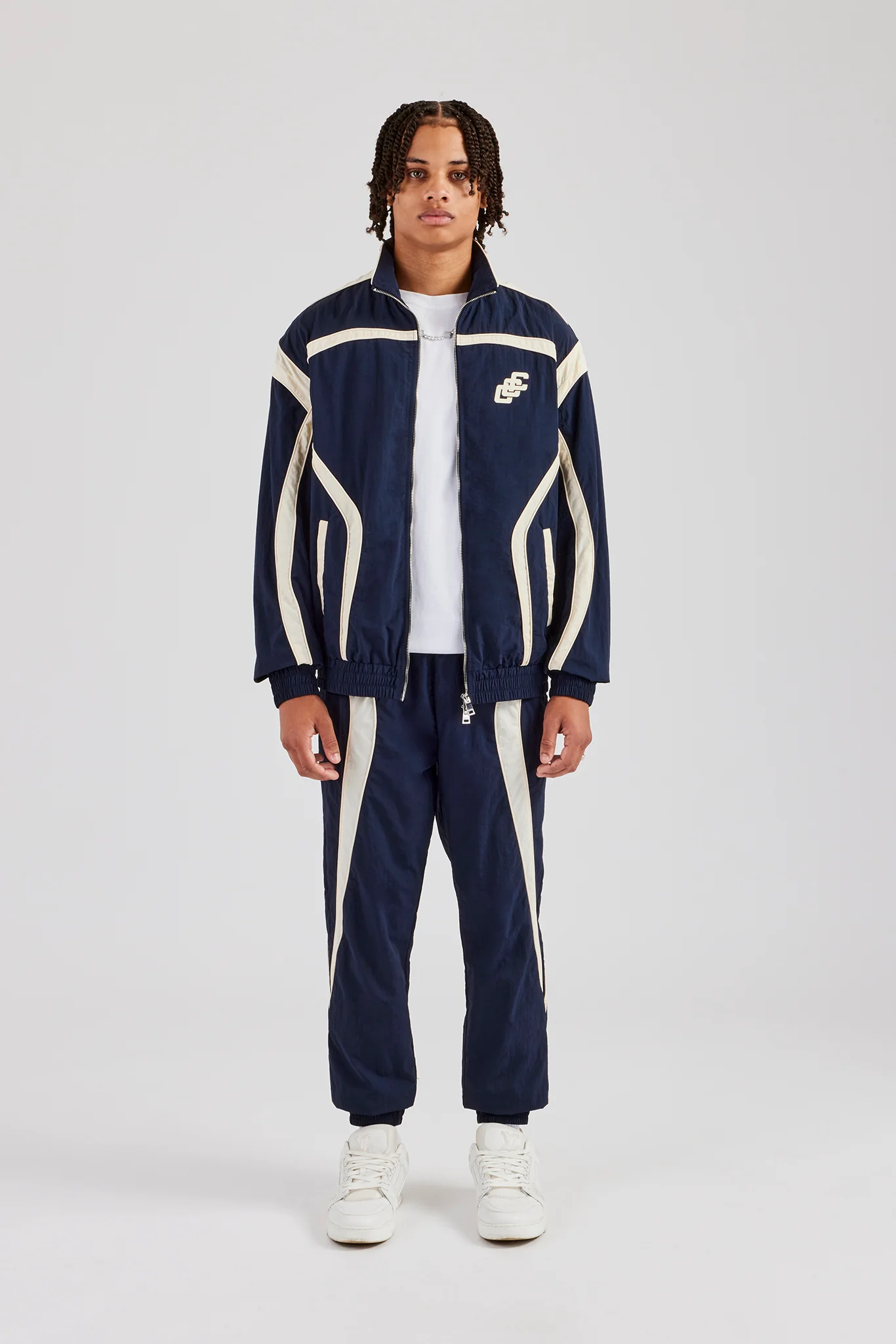 CCC Nylon Zip Through Tracksuit - Navy Blue - Image 2