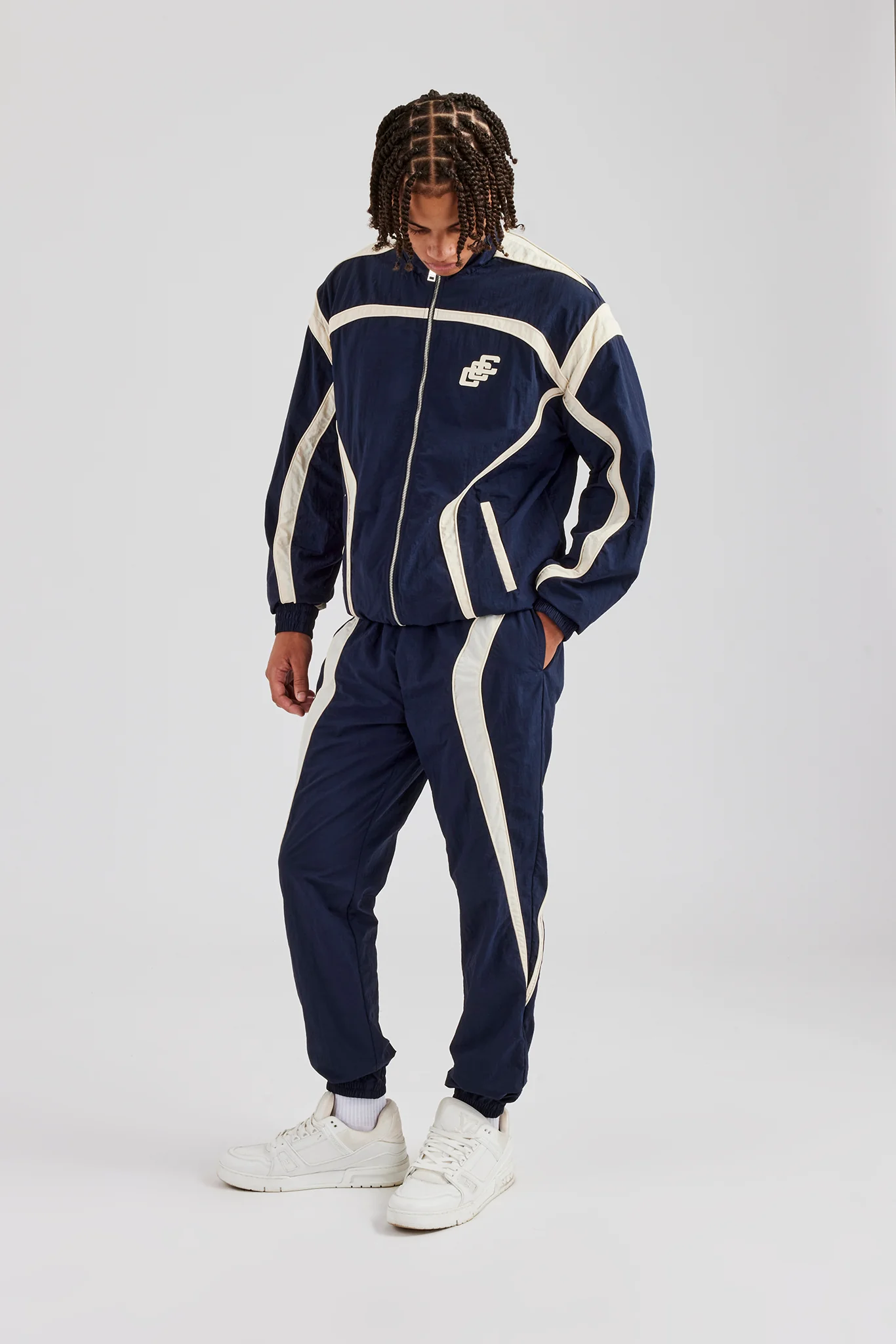 CCC Nylon Zip Through Tracksuit - Navy Blue - Image 5
