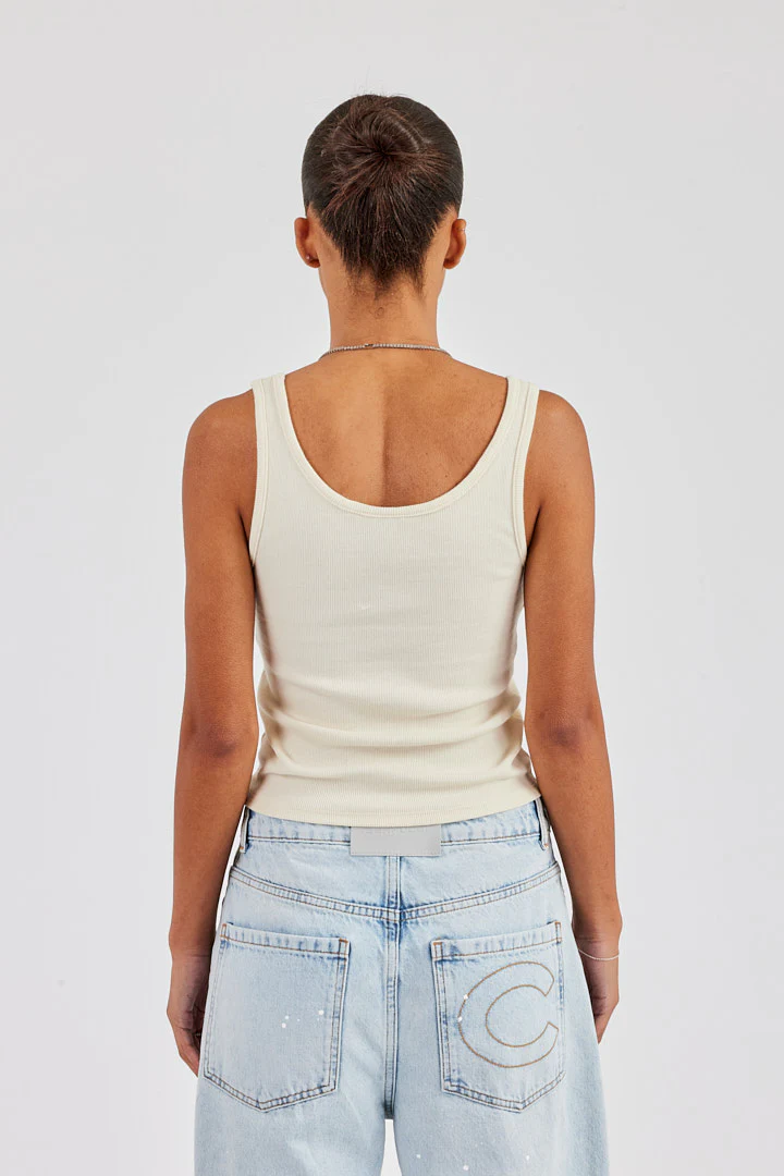 CCC Scoop Neck Vest - Off White - Image 3