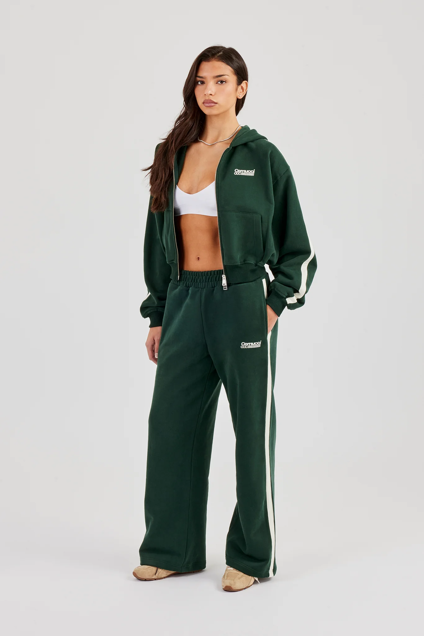 CCC Taping Wide Leg Jogger - Forest Green - Image 3
