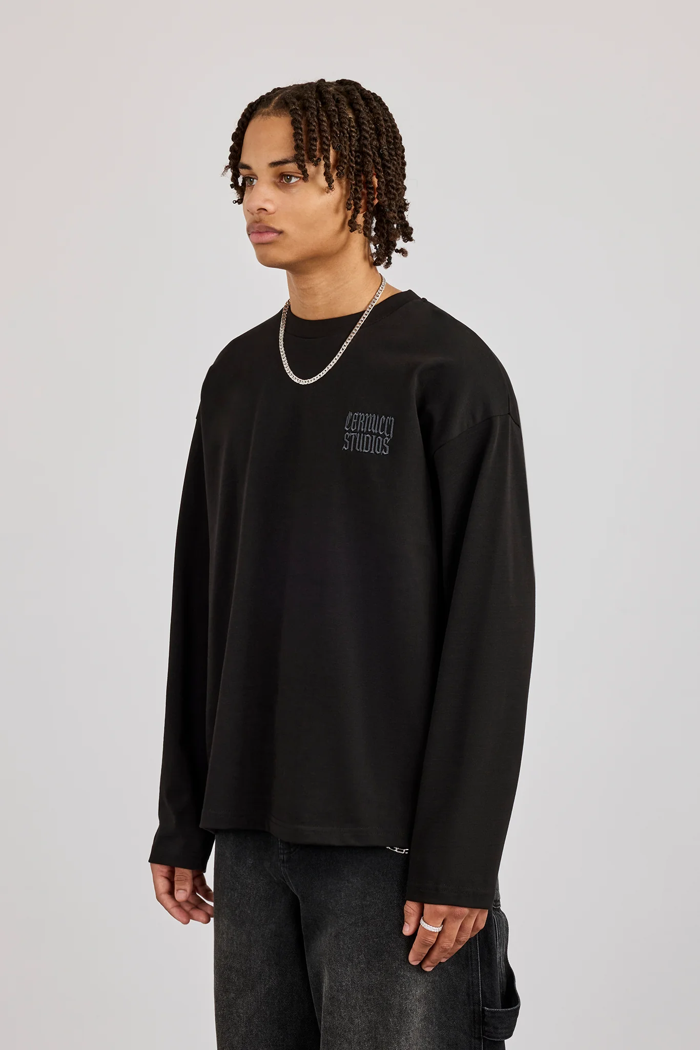 Cernucci Back Print Long Sleeve T-Shirt - Black - Image 4