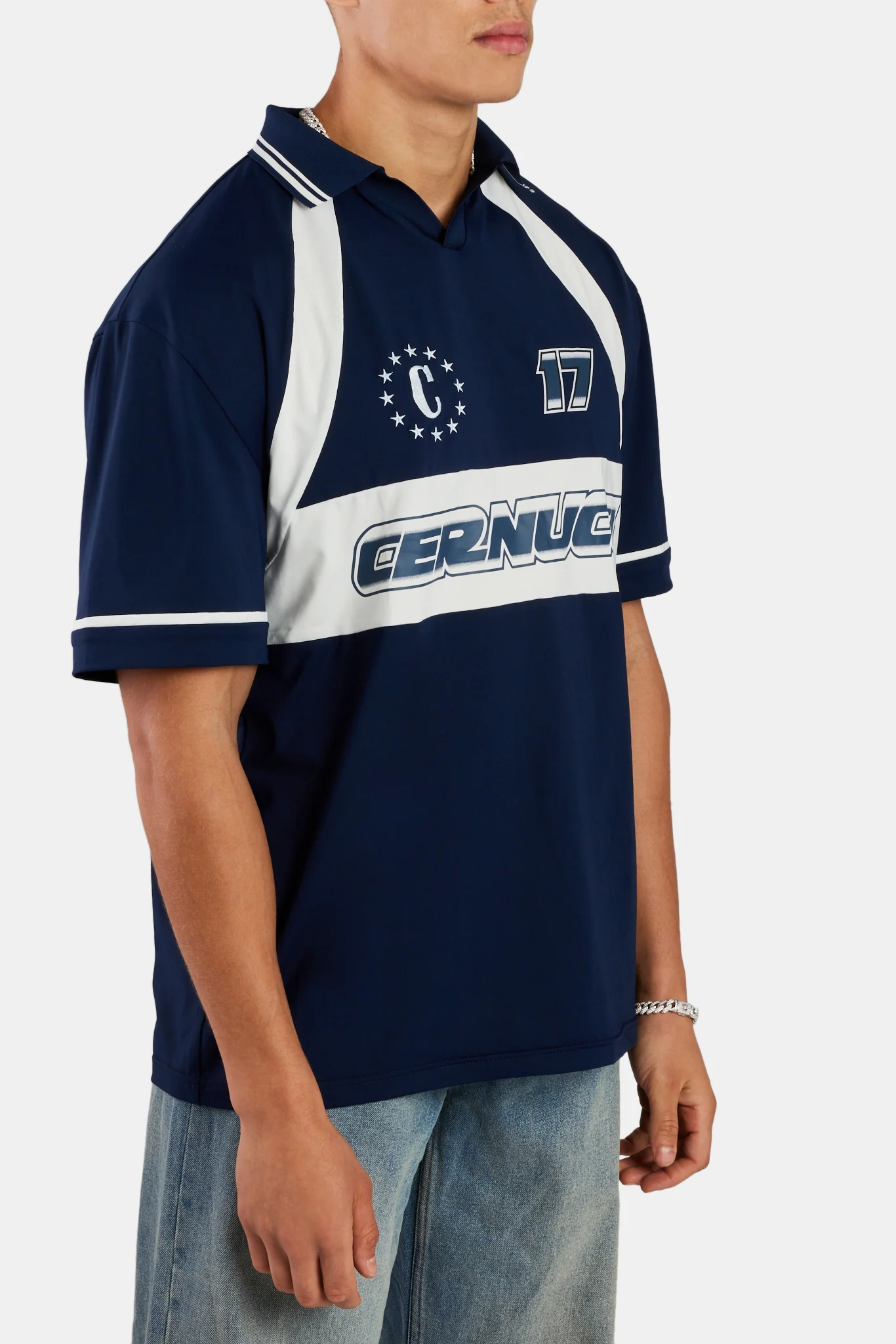 Cernucci Badge Varsity Football Top - Navy - Image 3