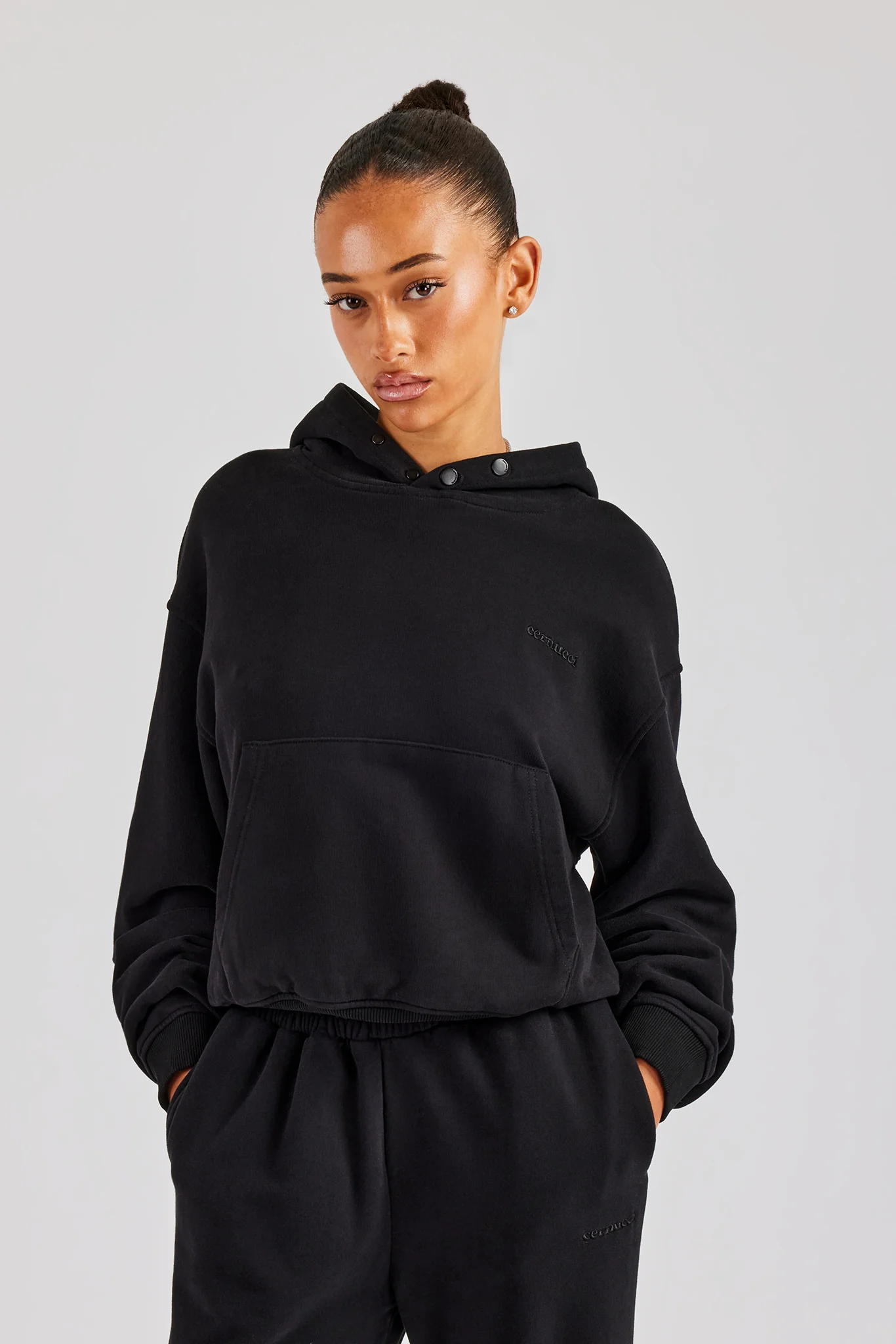 Cernucci Boxy Hoodie - Black - Image 2