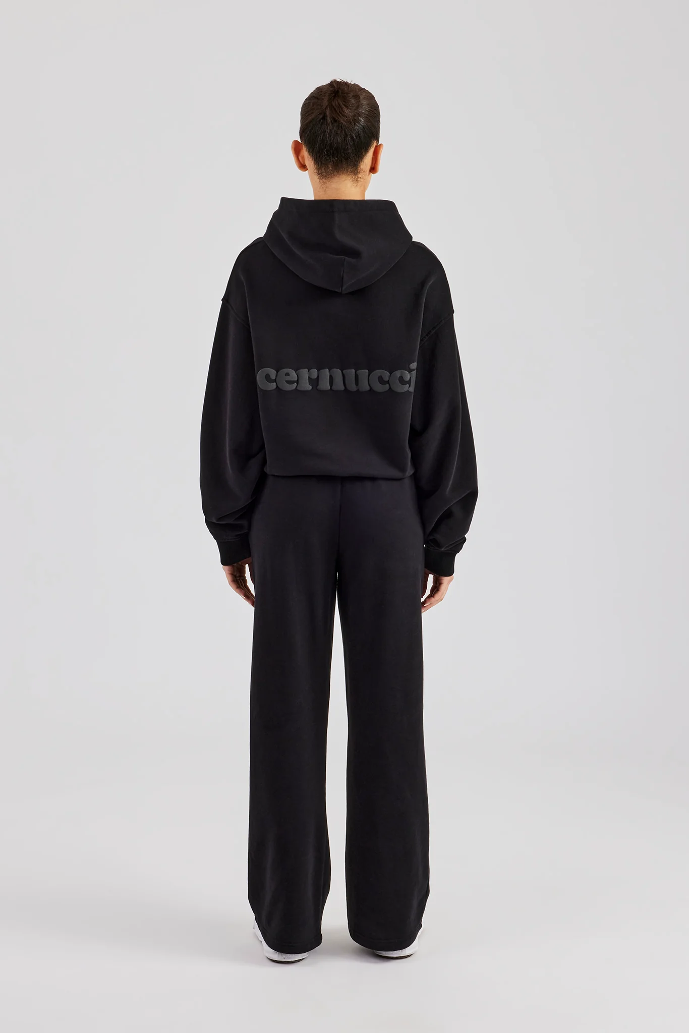 Cernucci Boxy Hoodie & Jogger Set - Black - Image 3