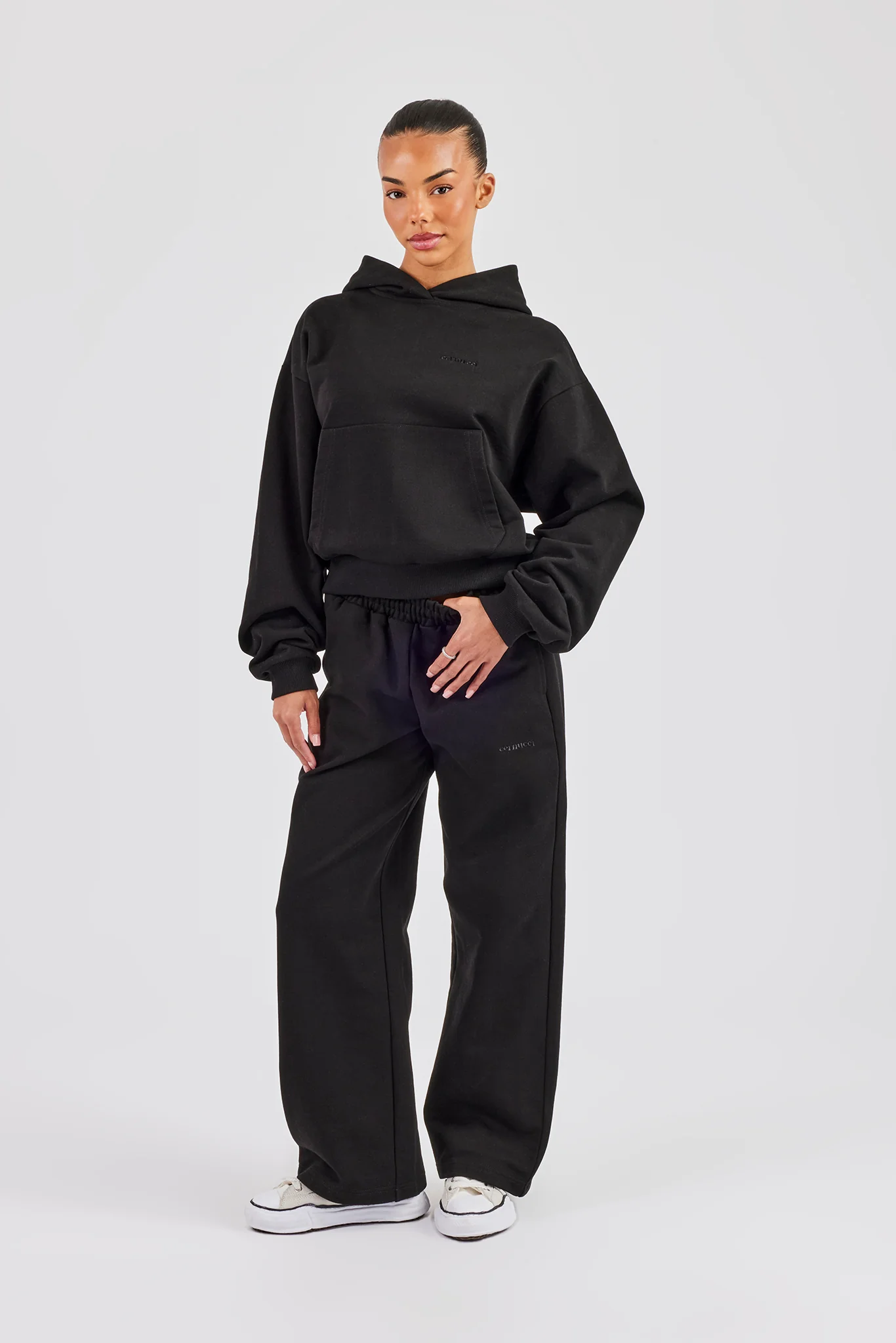 Cernucci Bubble Boxy Hoodie - Black - Image 3