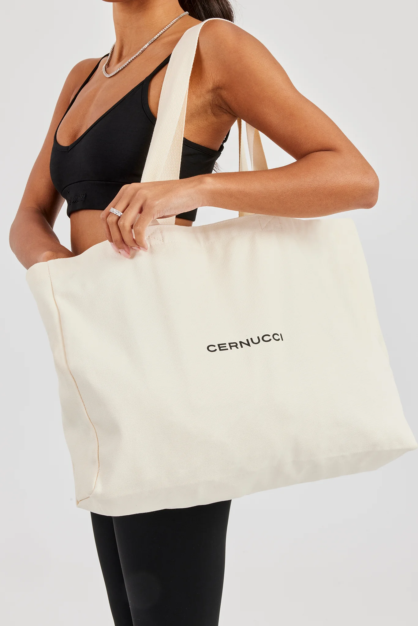 Cernucci Canvas Tote Bag - Off White - Image 3