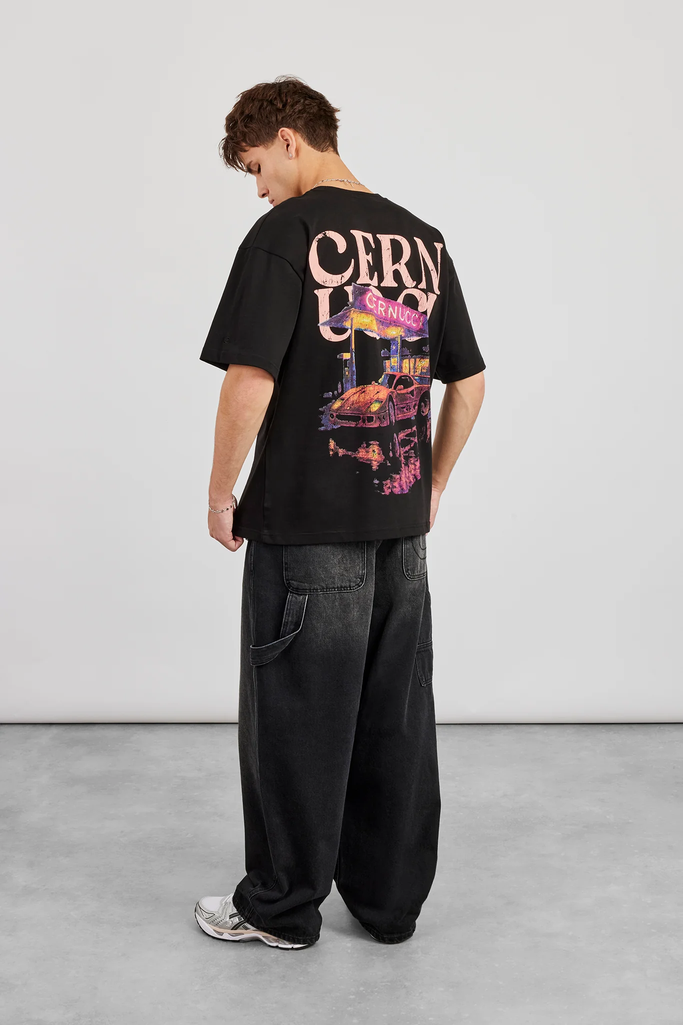 Cernucci Car Oversized T-Shirt - Black - Image 3