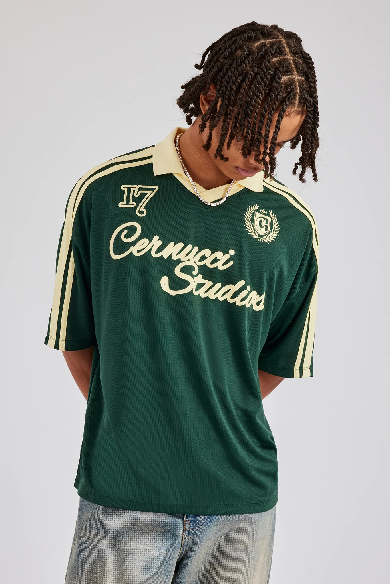 Cernucci Contrast Football Top - Green - Image 2