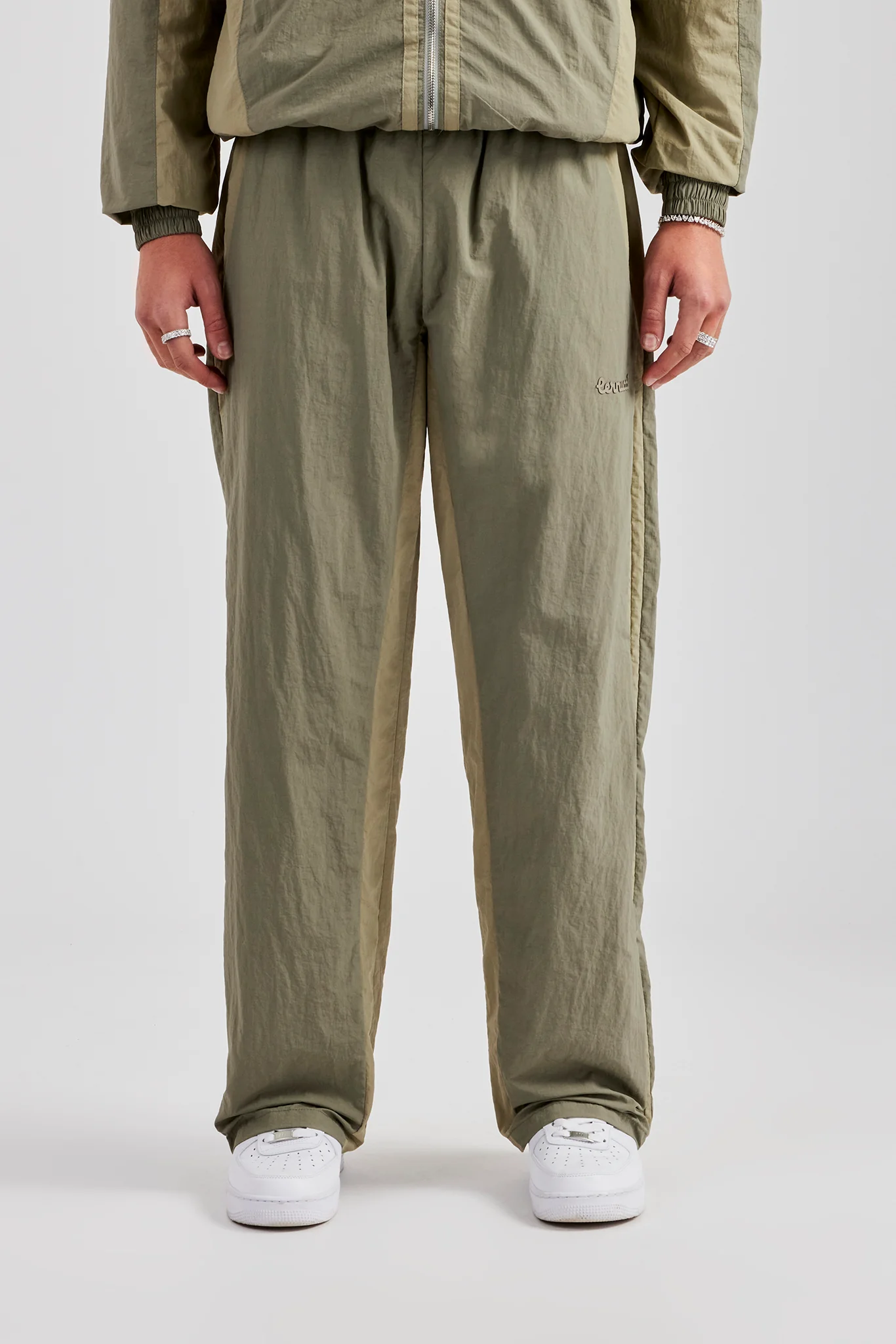 Cernucci Contrast Panel Nylon Track Pant - Khaki - Image 2