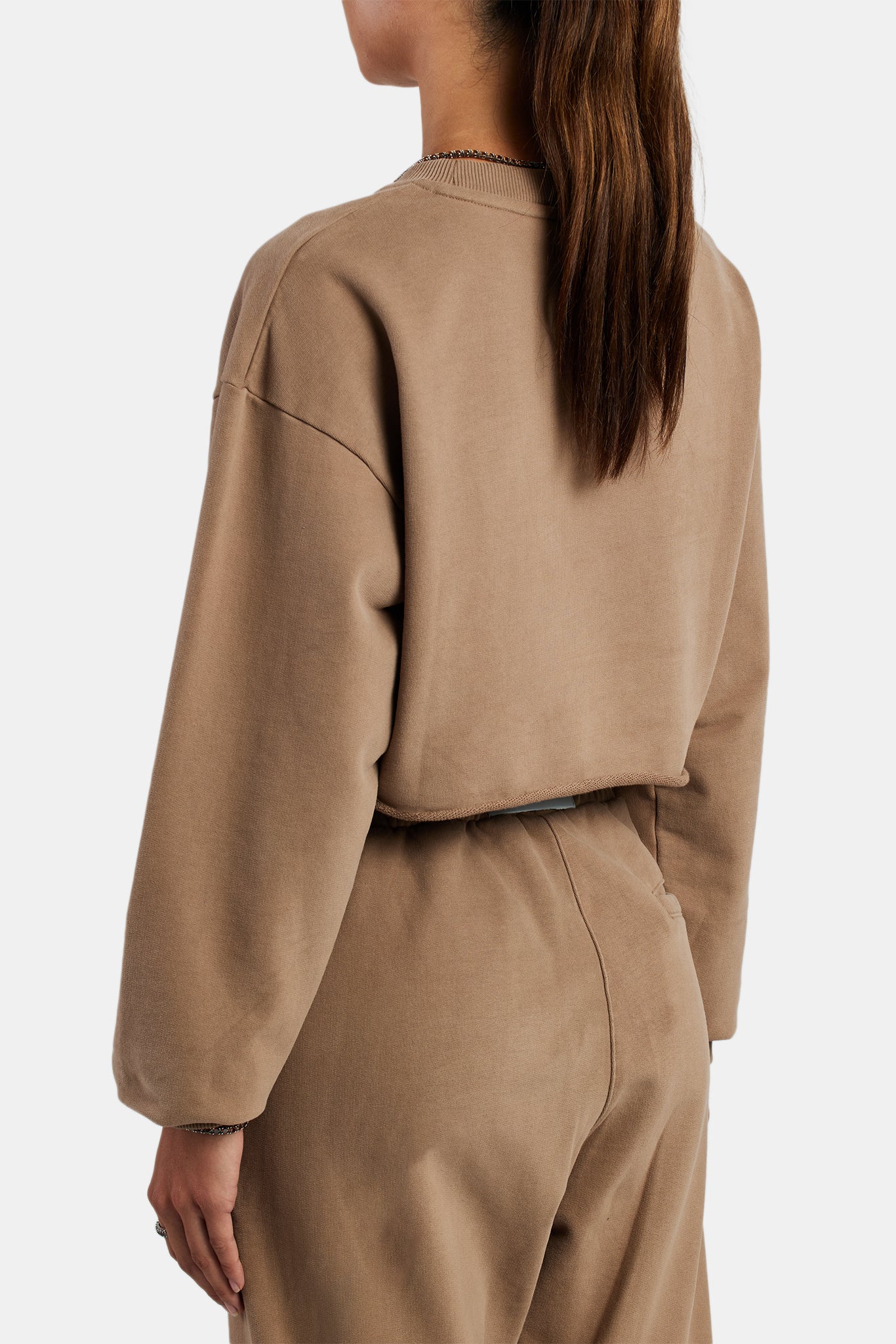 Cernucci Crop Sweatshirt - Coffee - Image 3