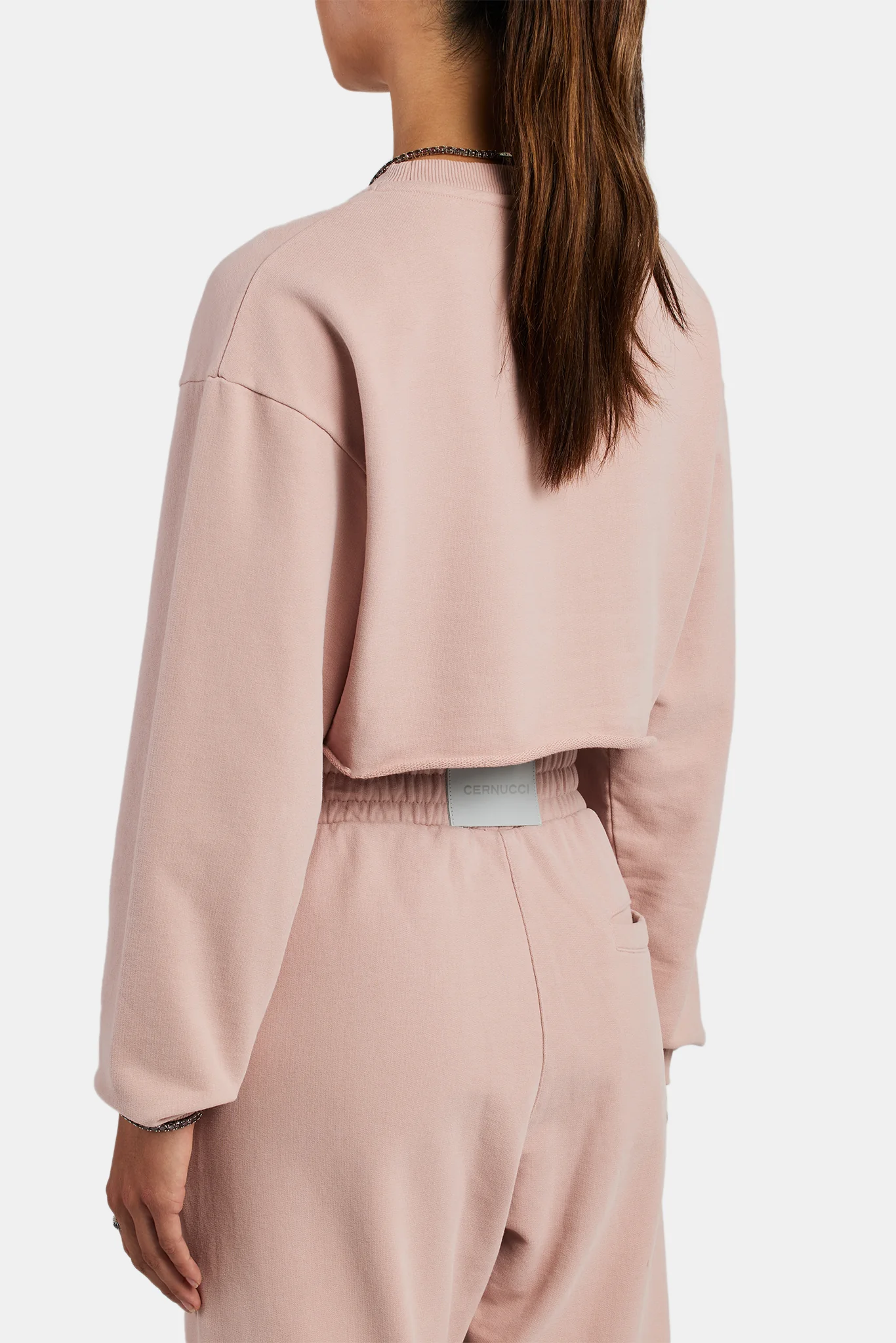 Cernucci Crop Sweatshirt - Dusky Pink - Image 4