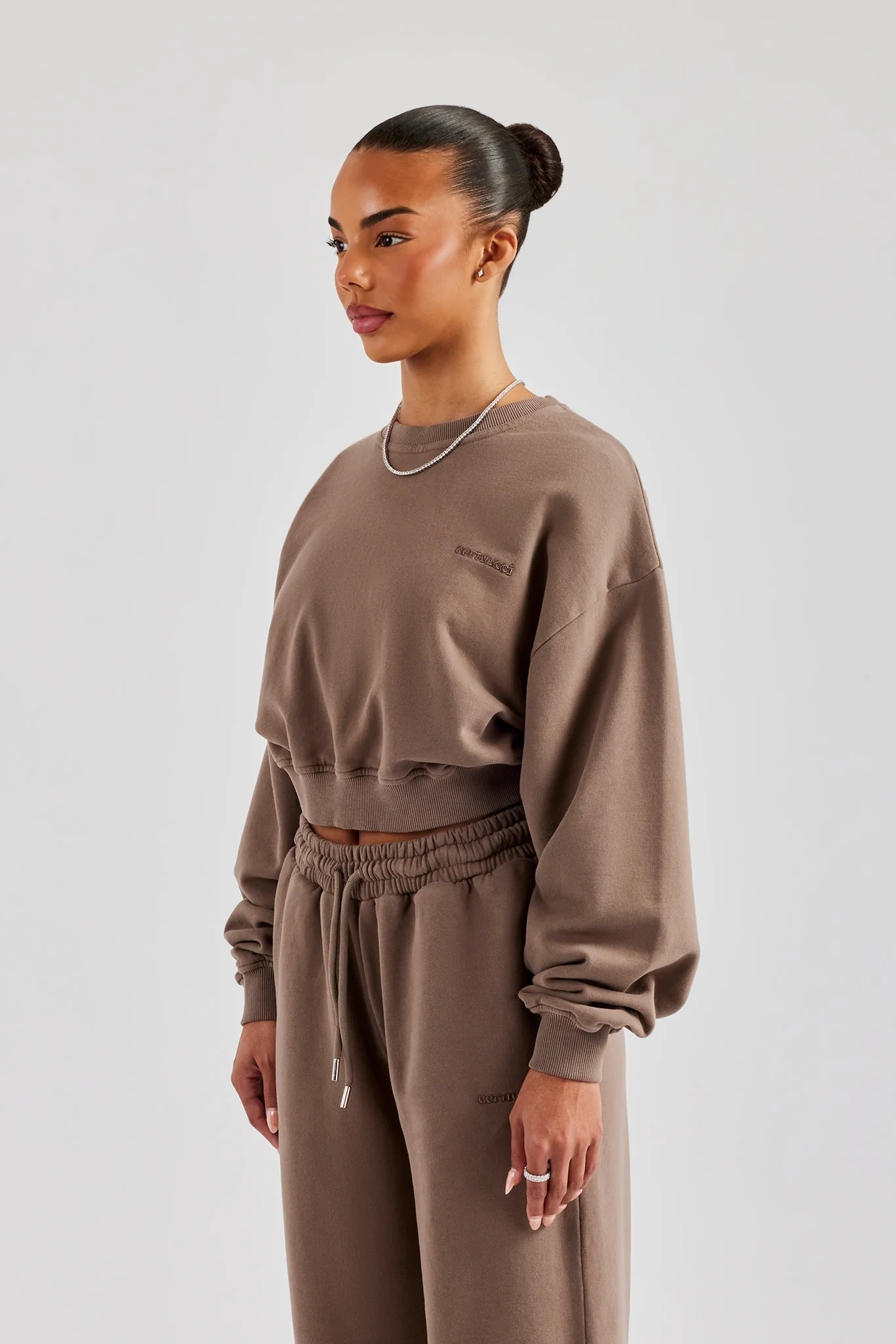 Cernucci Cropped Sweatshirt - Taupe - Image 2