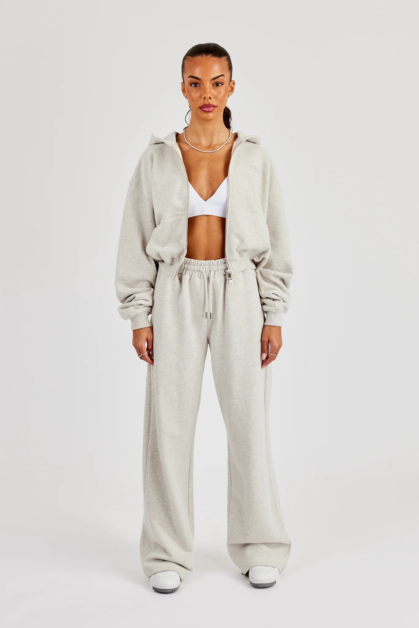 Cernucci Cropped Zip Through Tracksuit - Ash Grey - Image 10