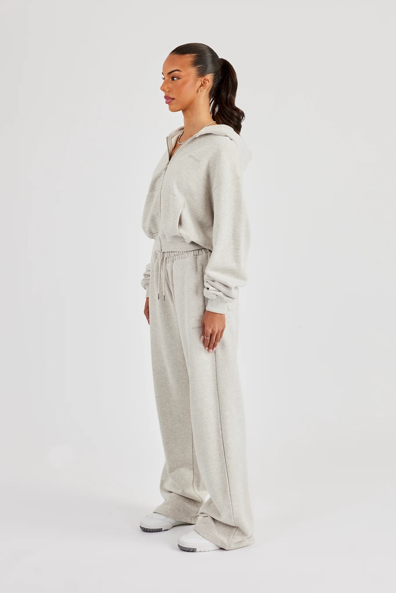 Cernucci Cropped Zip Through Tracksuit - Ash Grey - Image 4