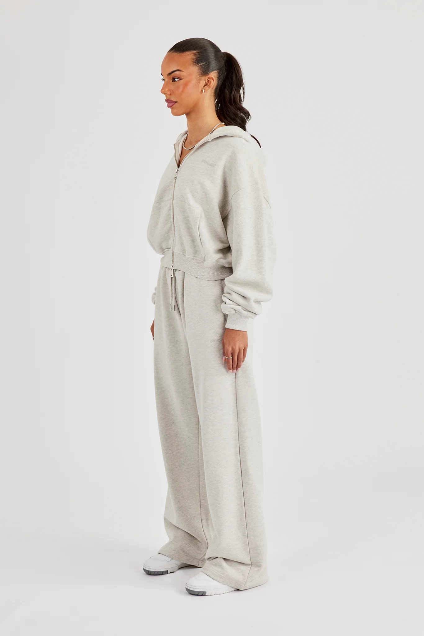Cernucci Cropped Zip Through Tracksuit - Ash Grey - Image 5
