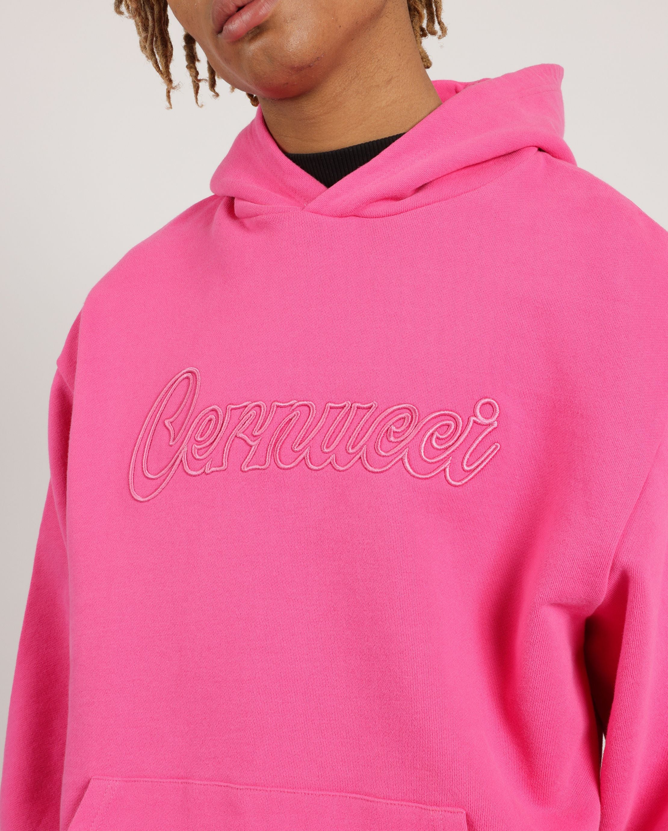 Cernucci Embroidered Hoodie - Pink - Image 3