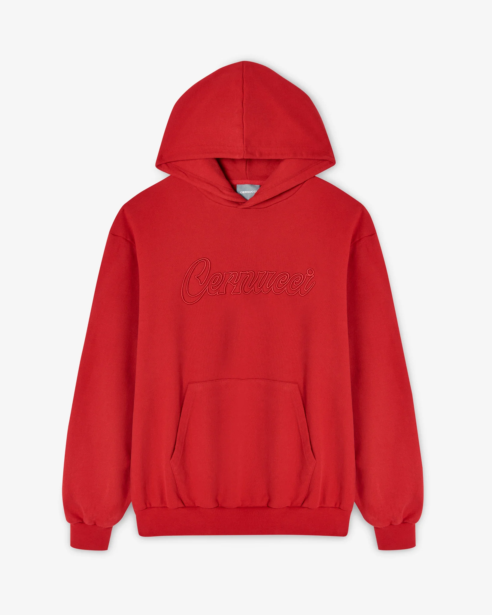 Cernucci Embroidered Hoodie - Red - Image 3