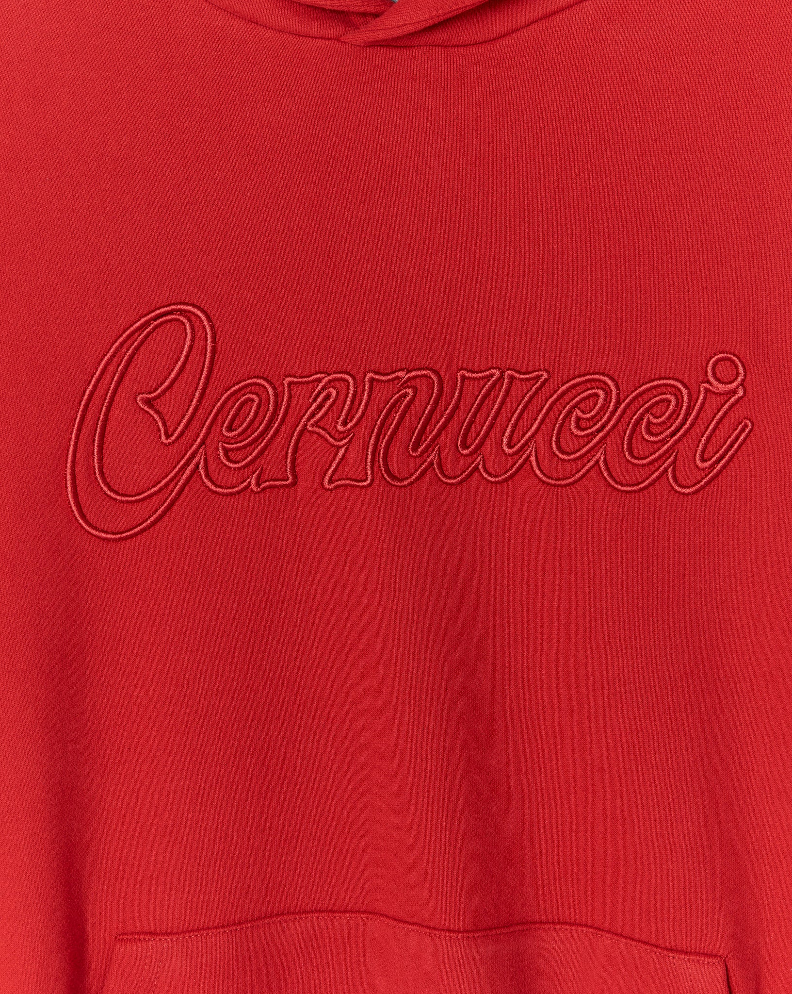 Cernucci Embroidered Hoodie - Red - Image 6