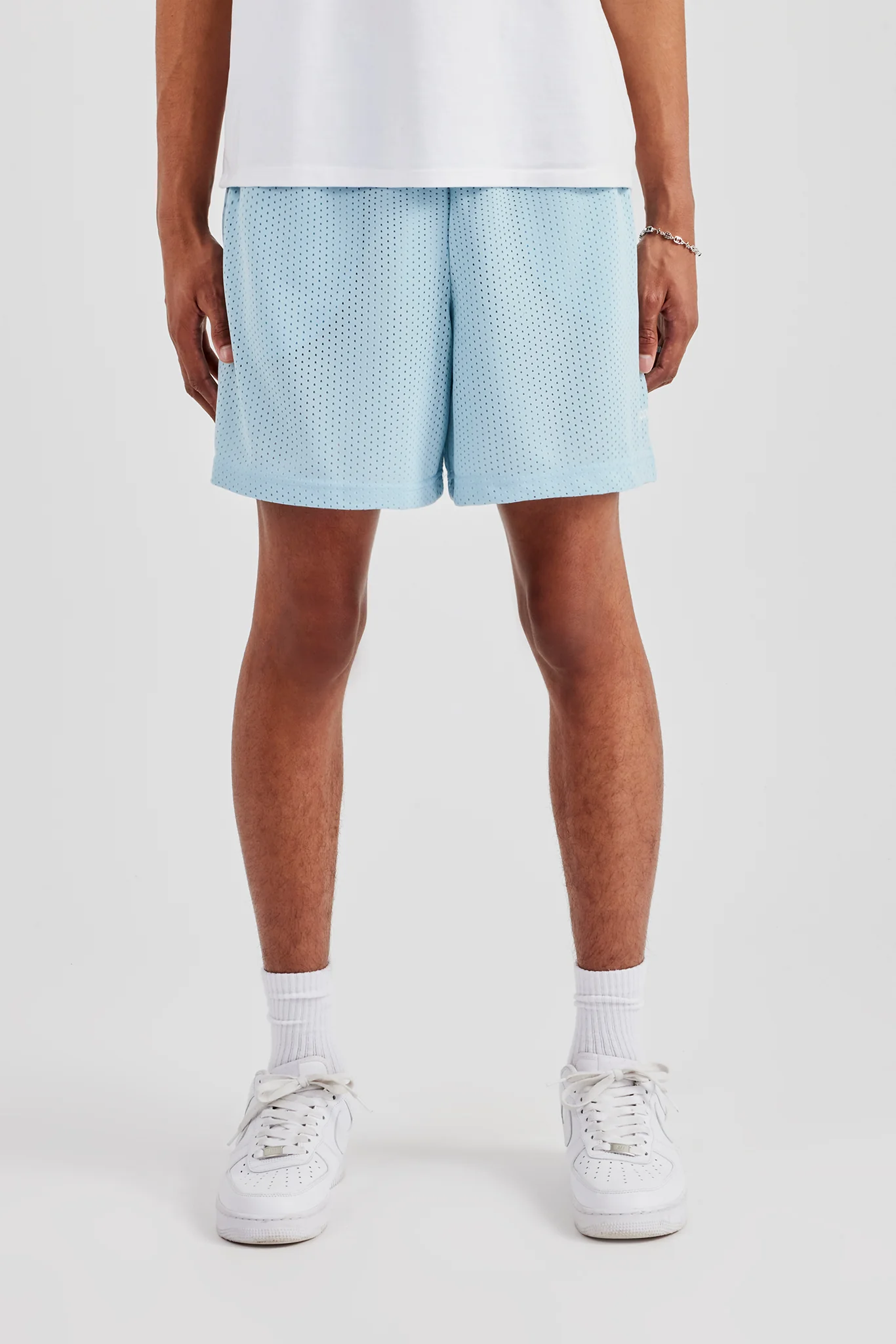 Cernucci Embroidered Mesh Short - Light Blue - Image 2
