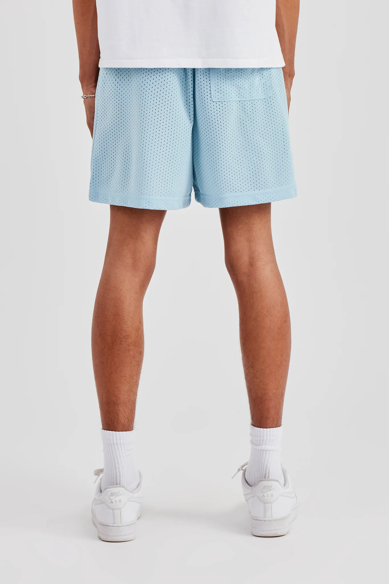 Cernucci Embroidered Mesh Short - Light Blue - Image 3