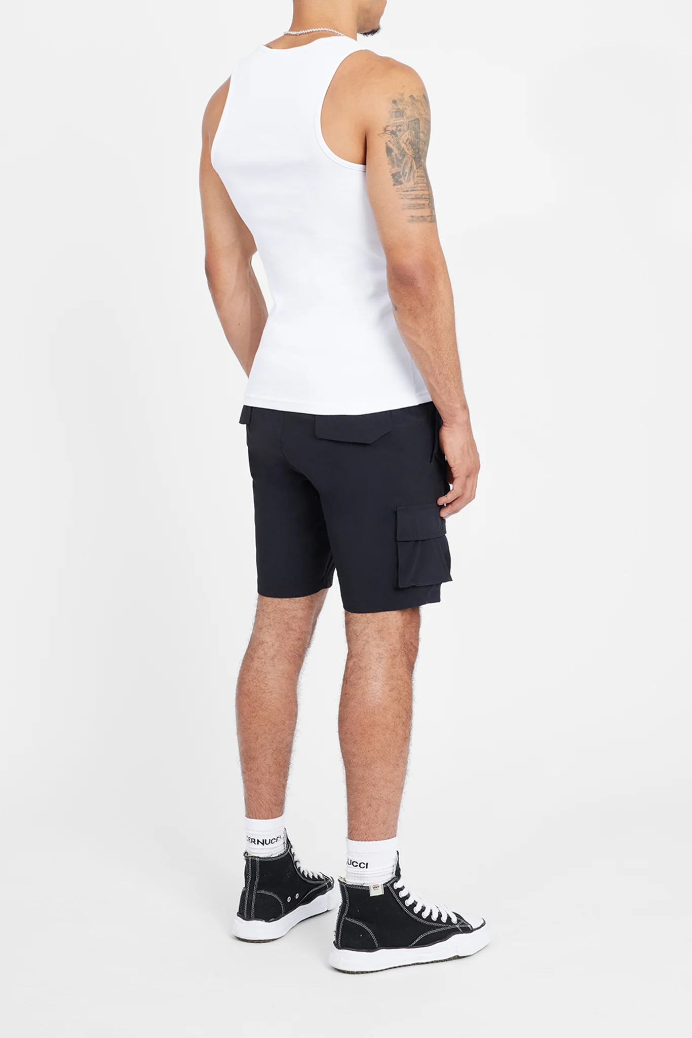 Cernucci Embroidered Muscle Fit Vest - White - Image 4