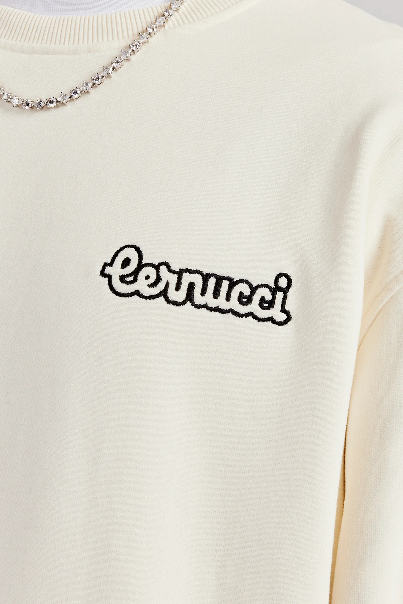 Cernucci Embroidered Oversized Sweatshirt - Off White - Image 2