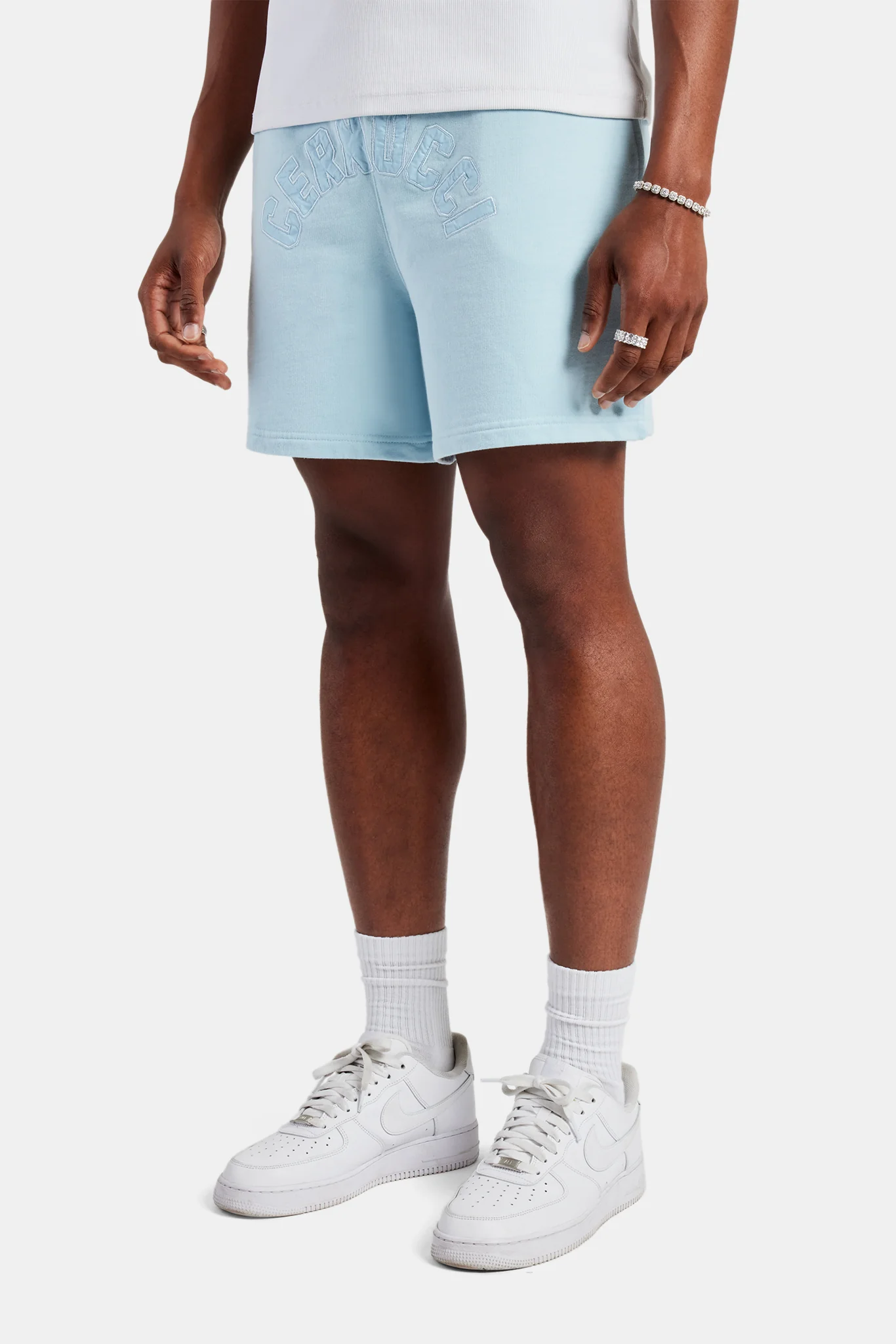 Cernucci Embroidered Shorts - Baby Blue - Image 2
