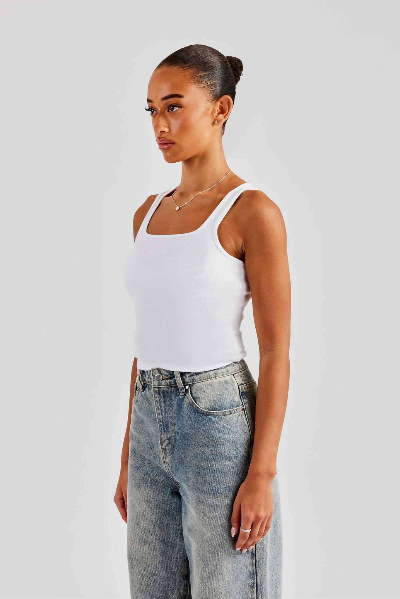 Cernucci Embroidered Vest Top - White - Image 3