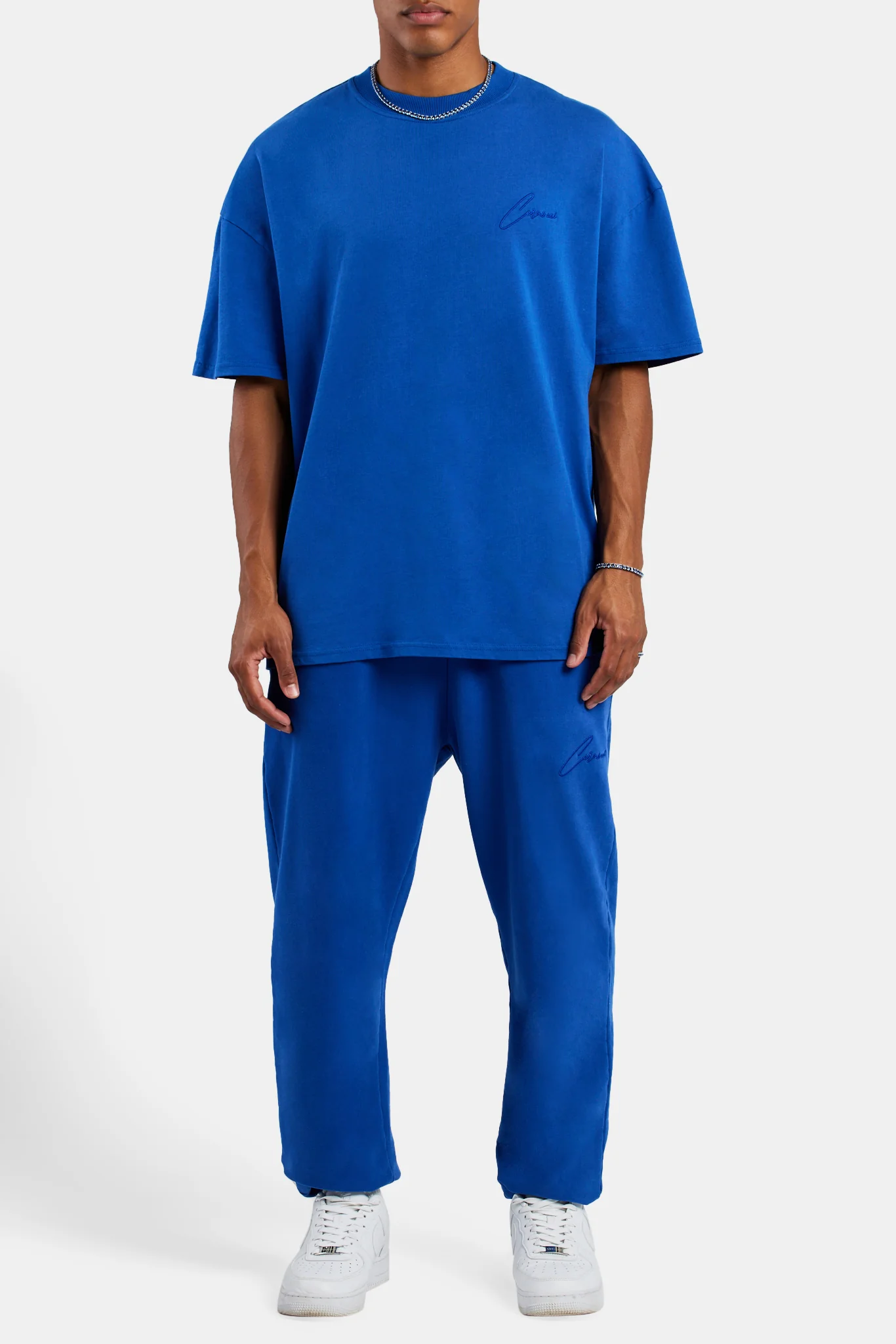 Cernucci Font Oversized T-Shirt - Cobalt - Image 2
