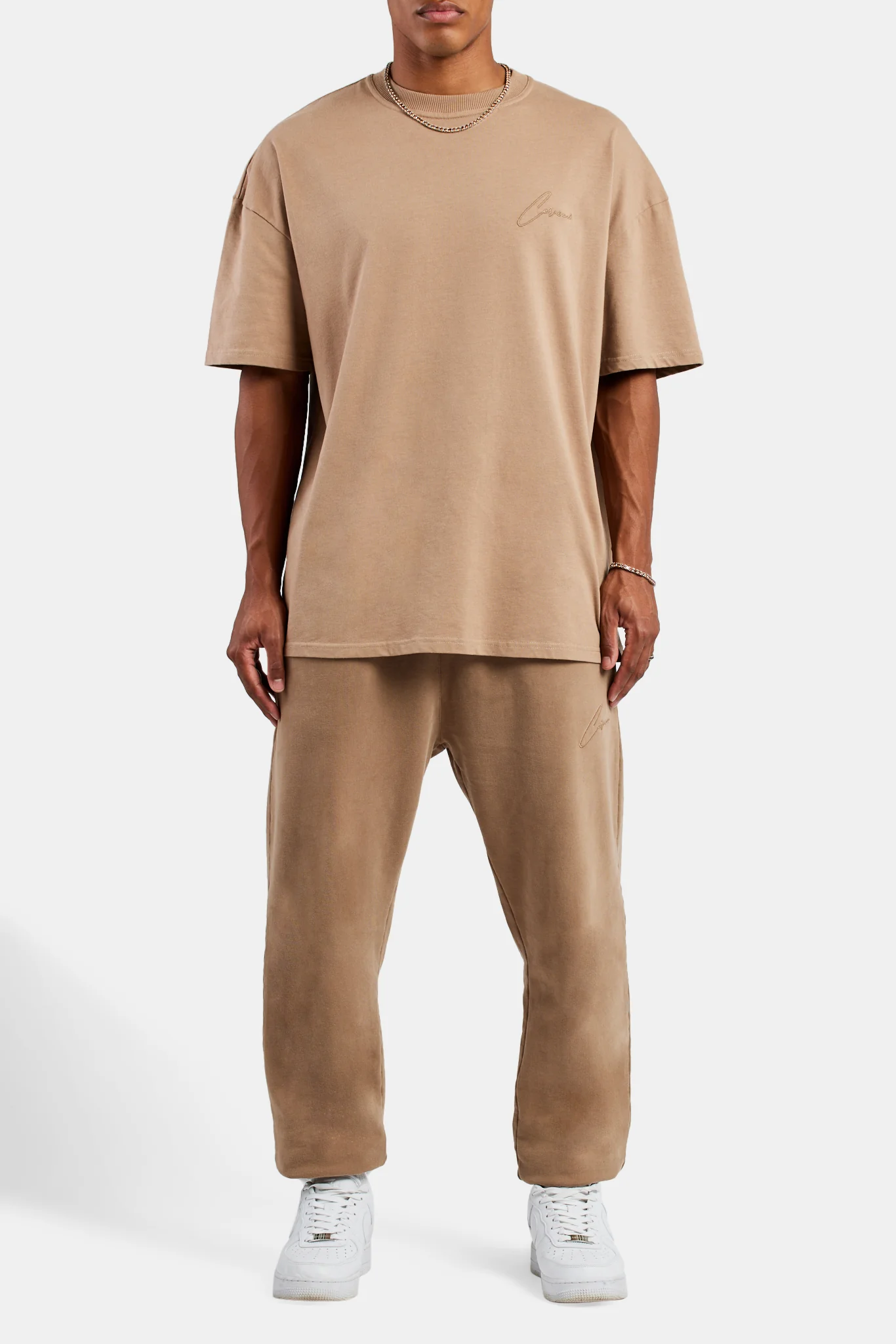 Cernucci Font Oversized T-Shirt - Coffee - Image 2