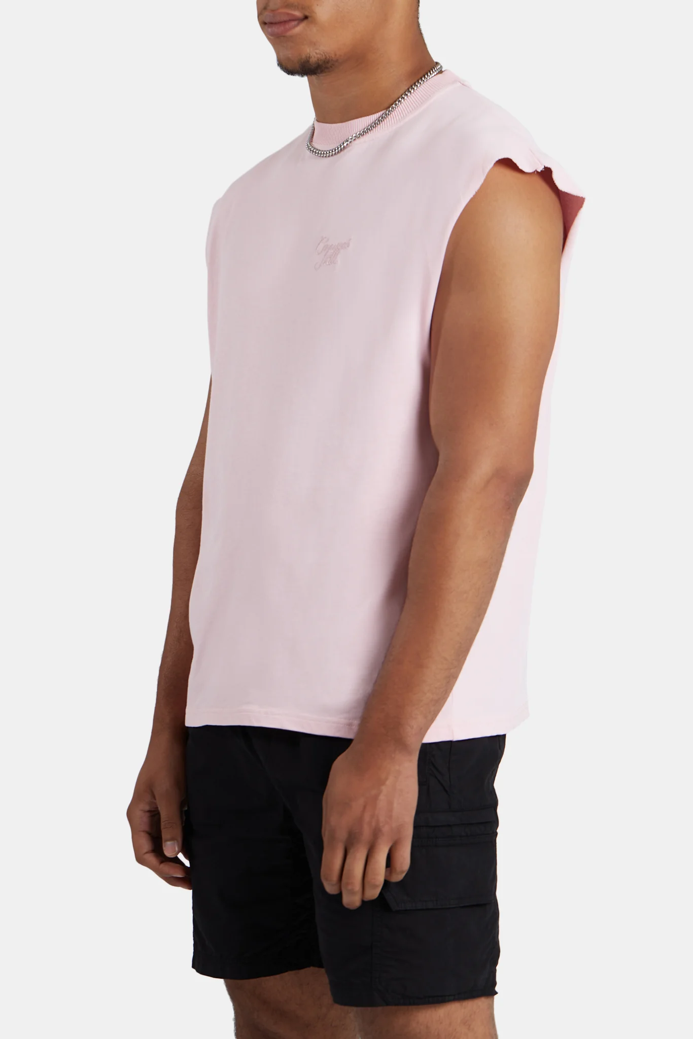 Cernucci International Embroidered Oversized Tank - Pink - Image 5