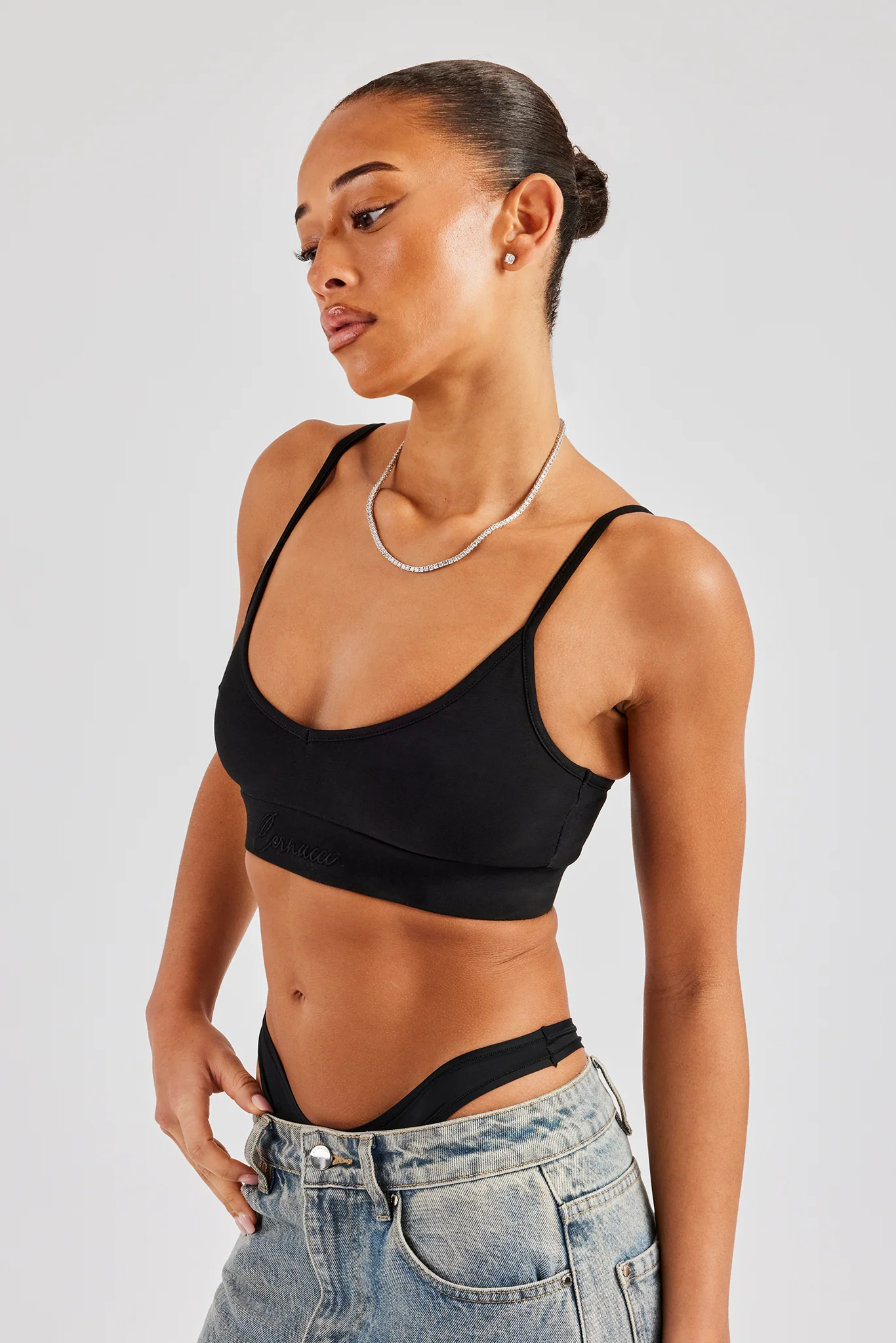 Cernucci Jersey Bralet - Black - Image 3