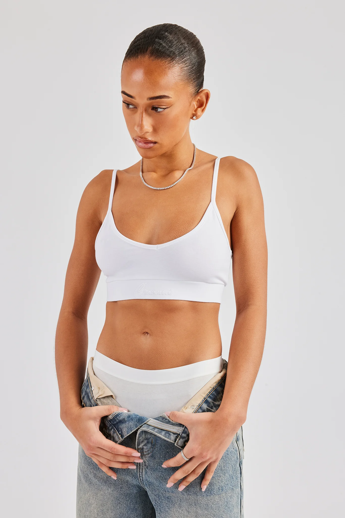 Cernucci Jersey Bralet - White - Image 3