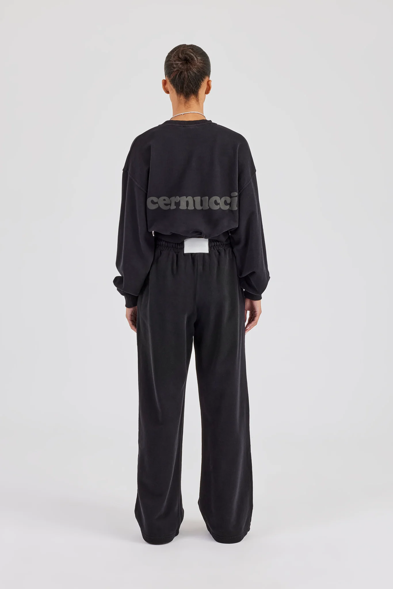 Cernucci Limited Sweatshirt & Wide Leg Jogger - Black - Image 3