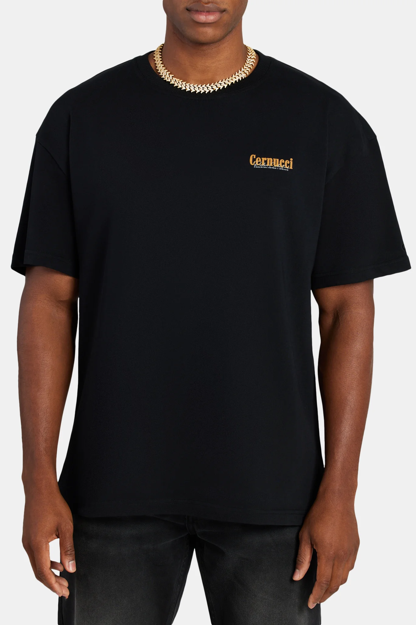 Cernucci Palm Collection Graphic Oversized T-Shirt - Black - Image 2