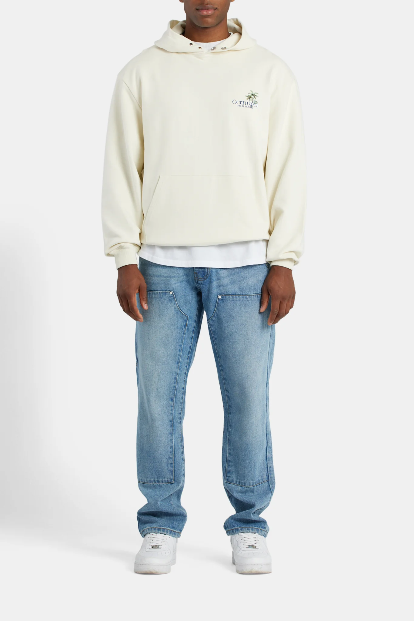 Cernucci Palm House Graphic Hoodie - Ecru - Image 3