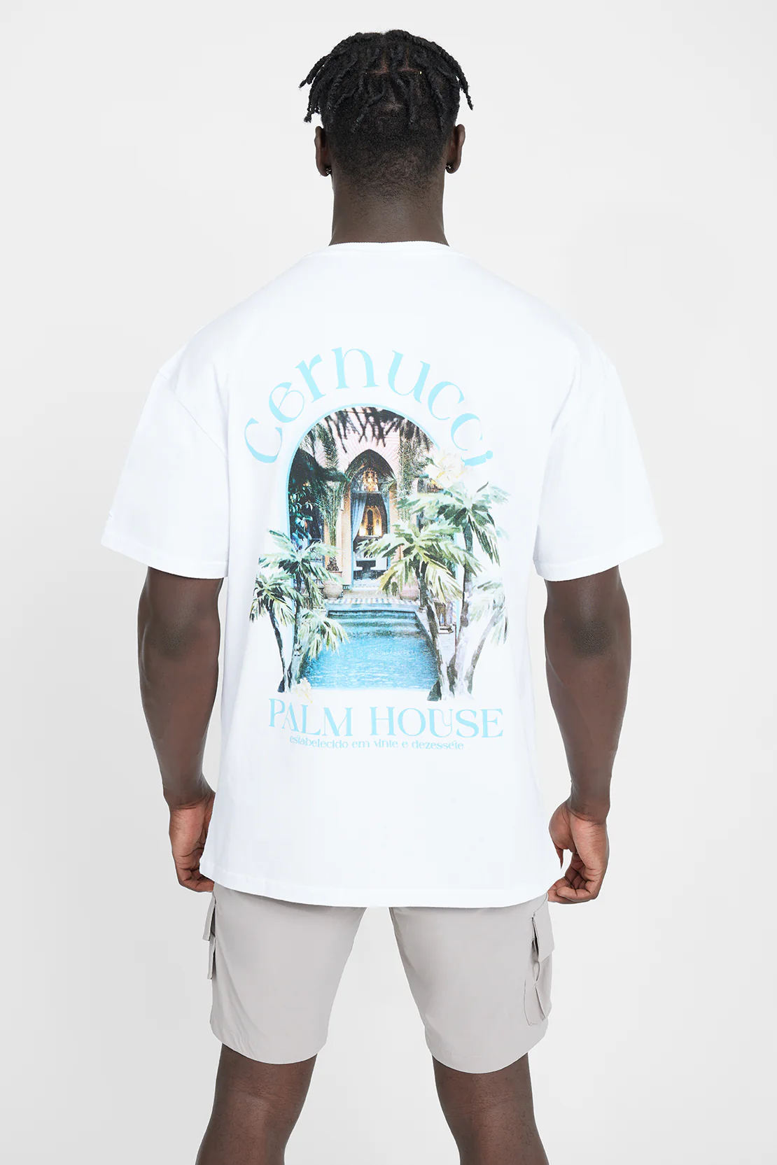Cernucci Palm House Graphic T-Shirt - White - Image 2